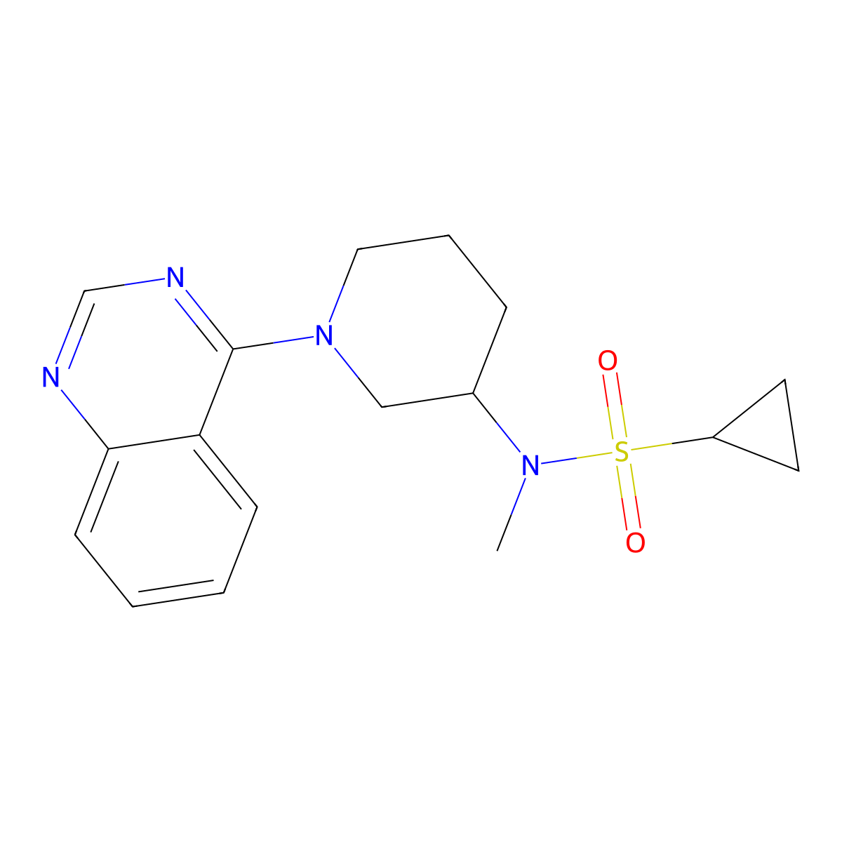 N-methyl-N-[1-(quinazolin-4-yl)piperidin-3-yl]cyclopropanesulfonamide molecular structure, CAS 2742054-49-3