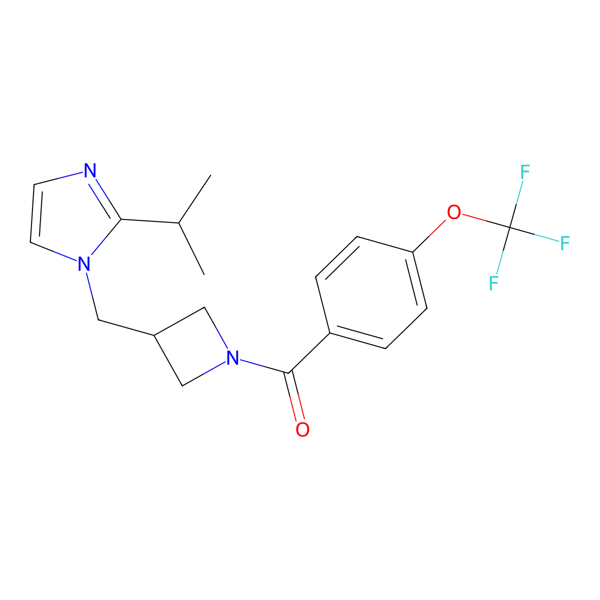 2-(propan-2-yl)-1-({1-[4-(trifluoromethoxy)benzoyl]azetidin-3-yl}methyl)-1H-imidazole molecular structure, CAS 2742054-52-8