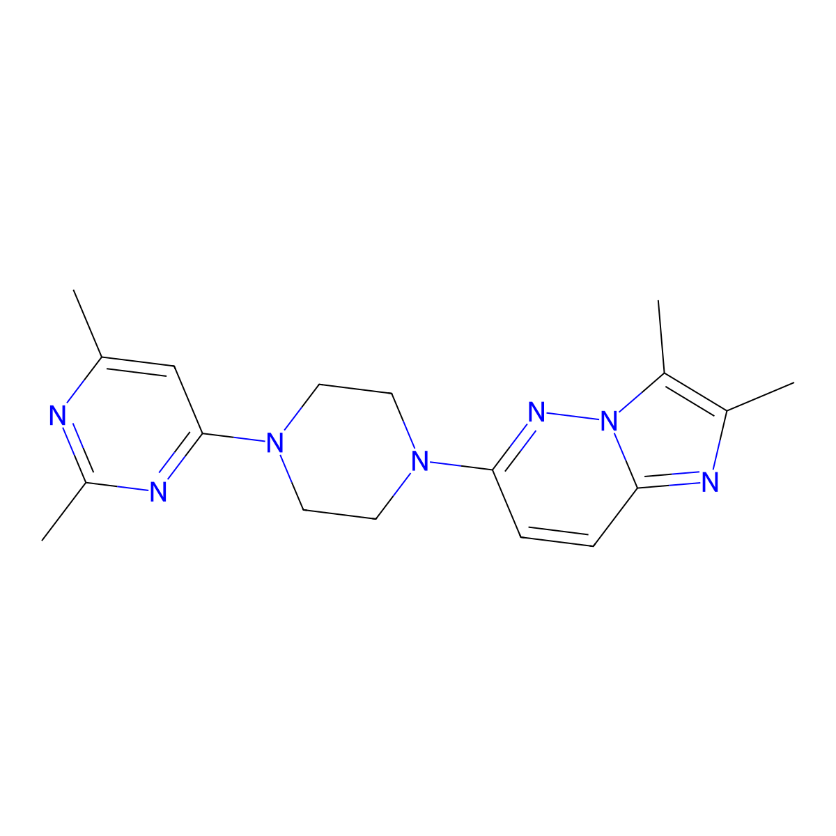 4-(4-{2,3-Dimethylimidazo[1,2-b]pyridazin-6-yl}piperazin-1-yl)-2,6-dimethylpyrimidine molecular structure, CAS 2742054-64-2