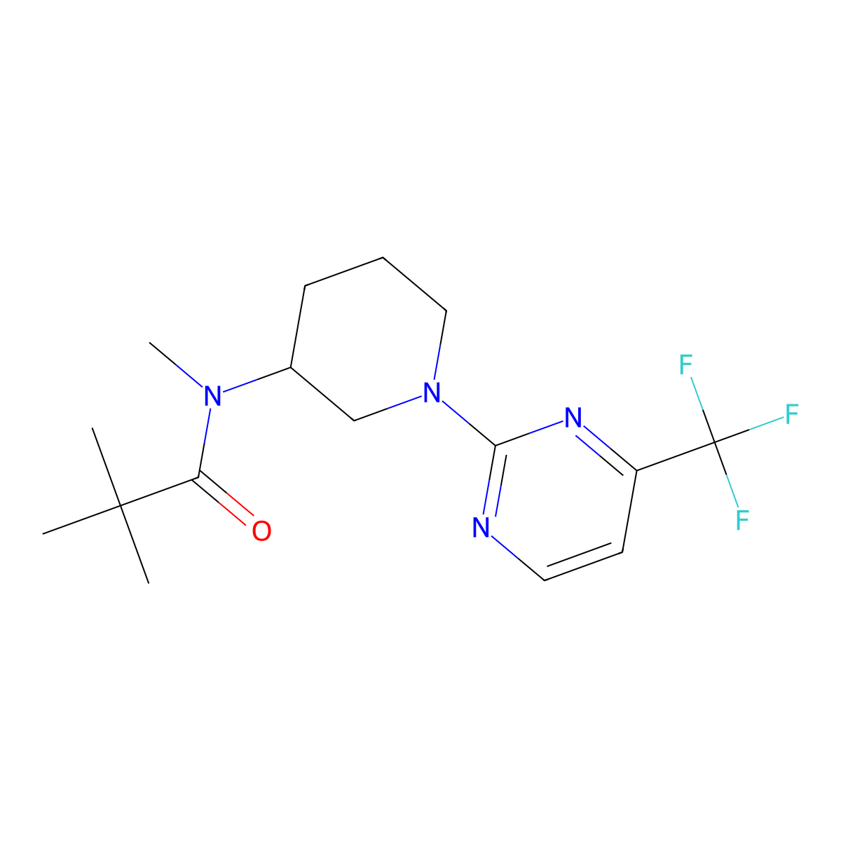 N,2,2-trimethyl-N-{1-[4-(trifluoromethyl)pyrimidin-2-yl]piperidin-3-yl}propanamide molecular structure, CAS 2742054-73-3