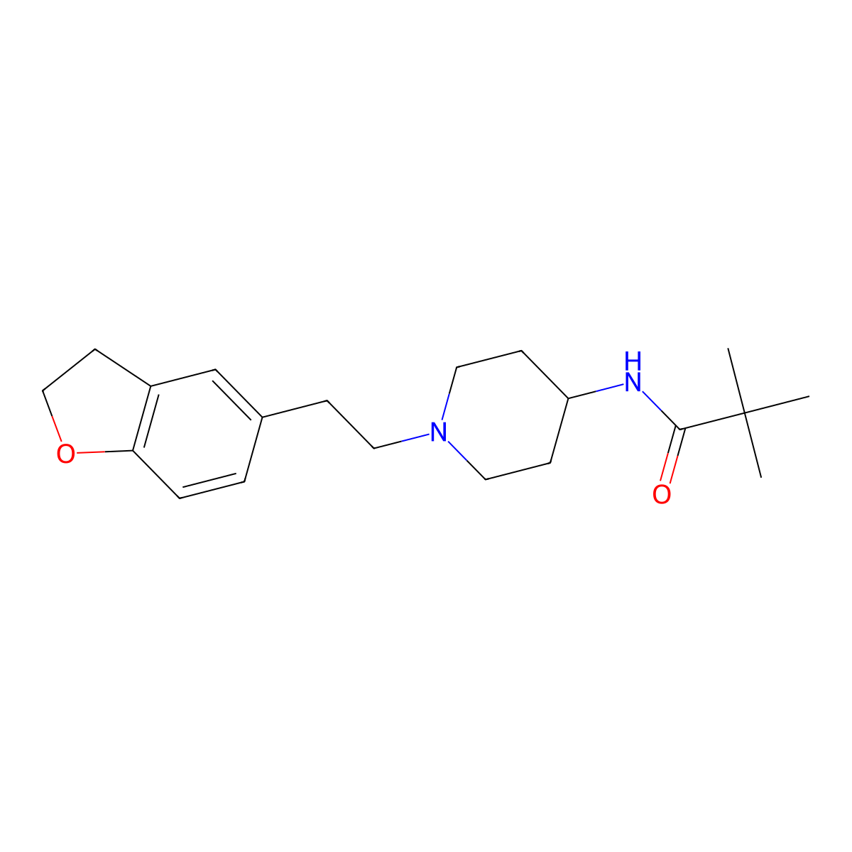 N-{1-[2-(2,3-dihydro-1-benzofuran-5-yl)ethyl]piperidin-4-yl}-2,2-dimethylpropanamide molecular structure, CAS 2742054-87-9