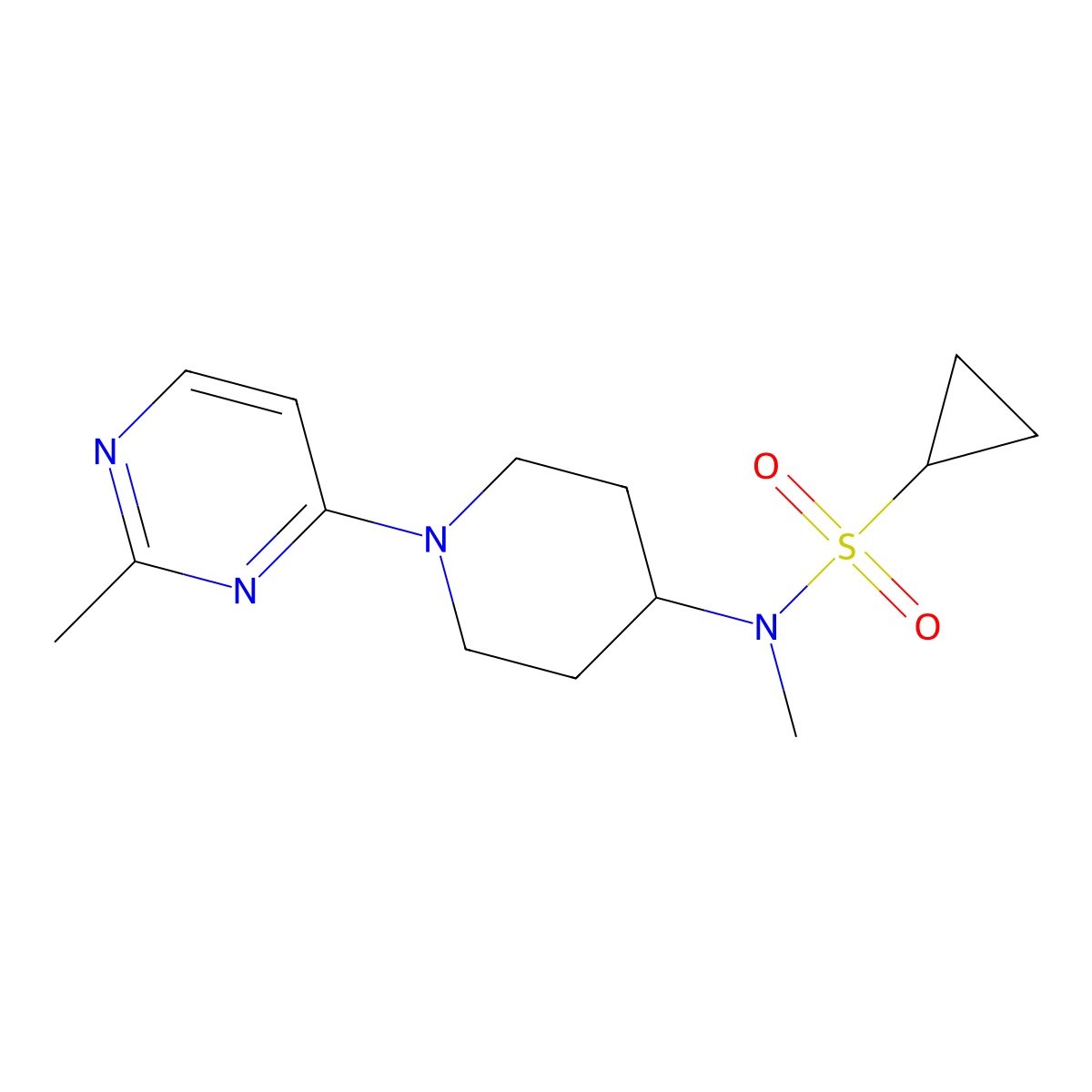 N-methyl-N-[1-(2-methylpyrimidin-4-yl)piperidin-4-yl]cyclopropanesulfonamide molecular structure, CAS 2742054-88-0