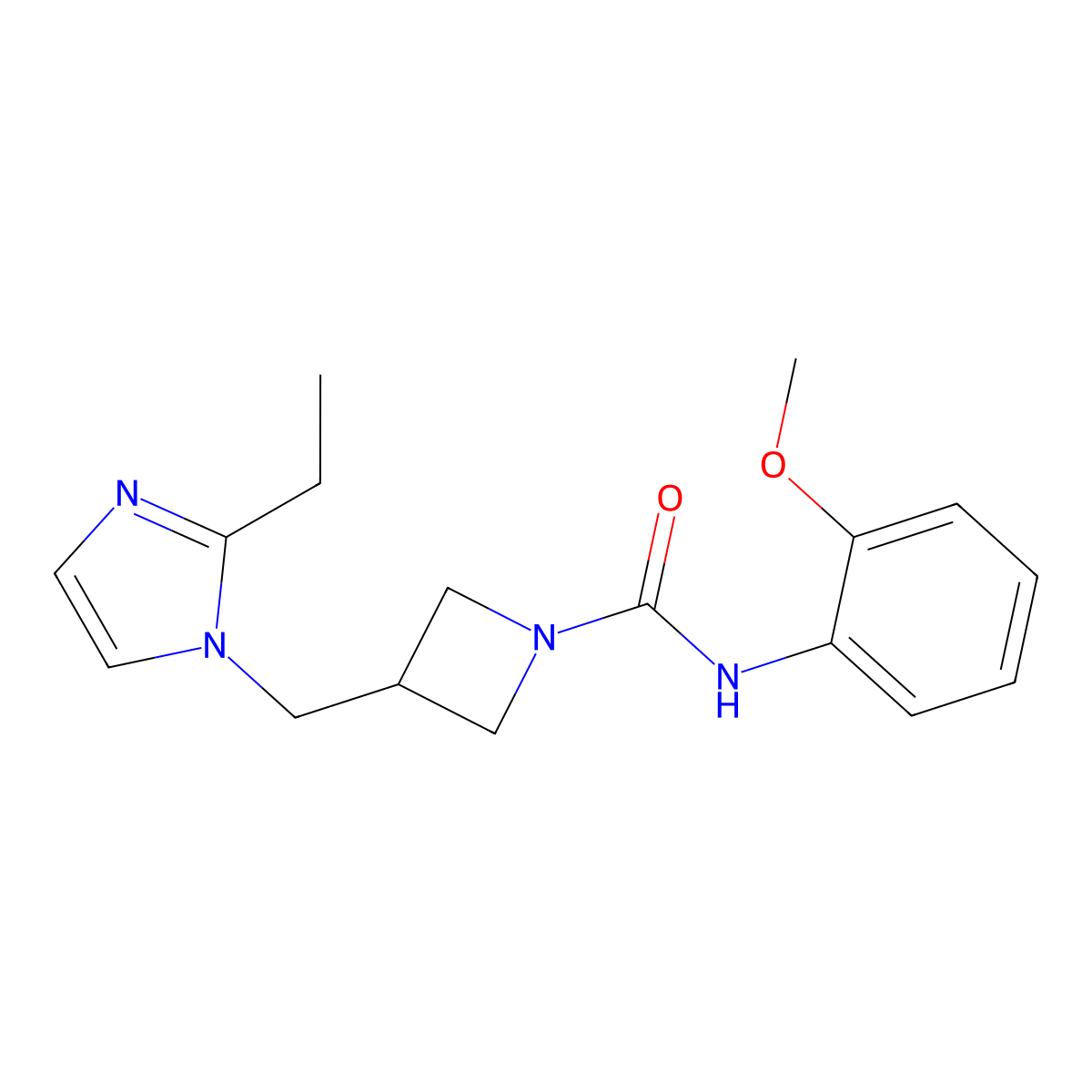 3-[(2-ethyl-1H-imidazol-1-yl)methyl]-N-(2-methoxyphenyl)azetidine-1-carboxamide molecular structure, CAS 2742054-91-5