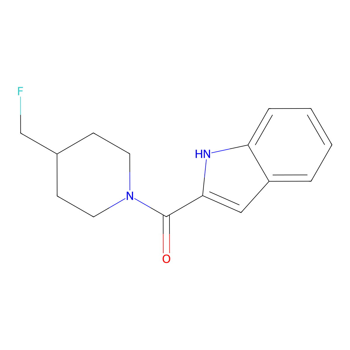 2-[4-(fluoromethyl)piperidine-1-carbonyl]-1H-indole molecular structure, CAS 2742054-96-0