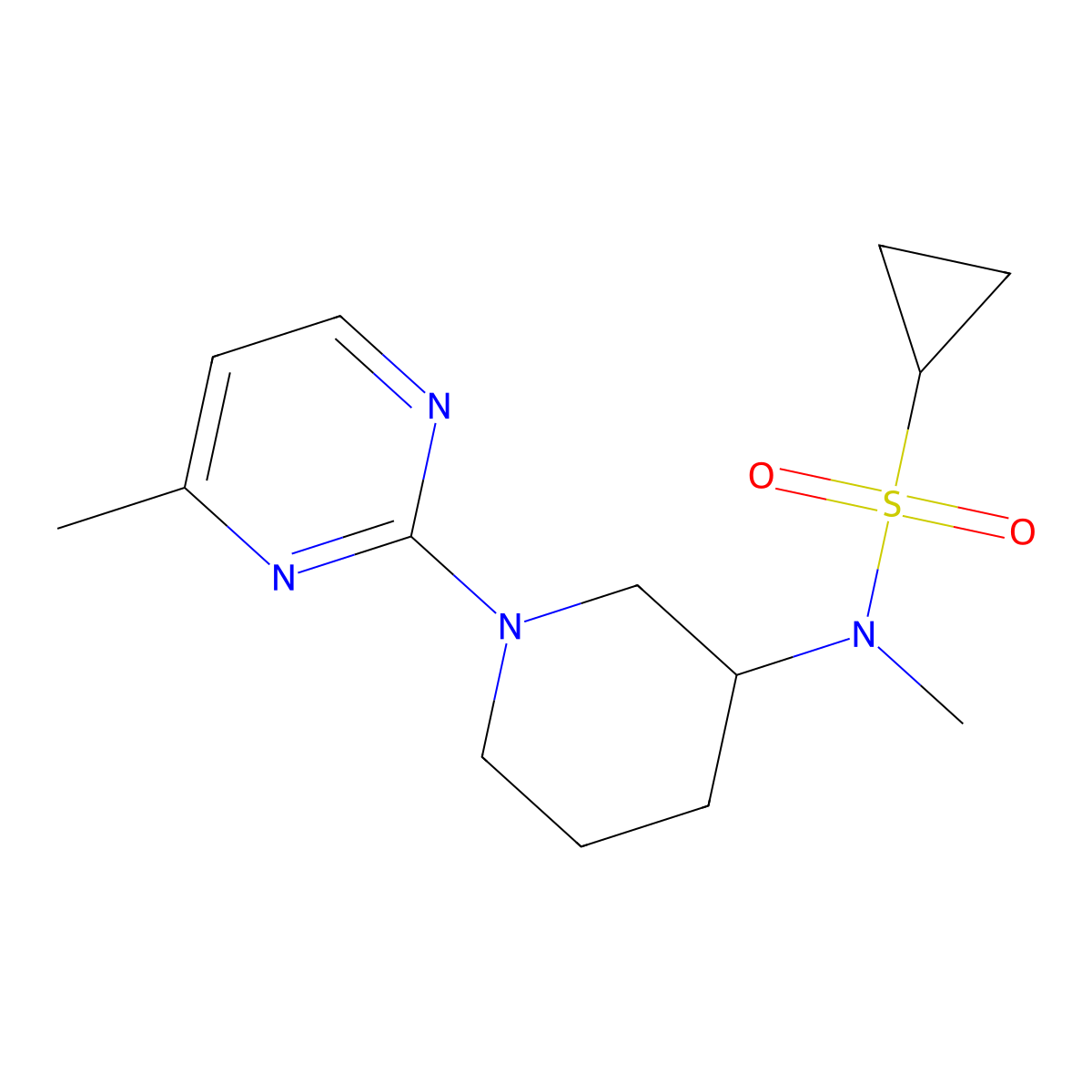 N-methyl-N-[1-(4-methylpyrimidin-2-yl)piperidin-3-yl]cyclopropanesulfonamide molecular structure, CAS 2742054-97-1