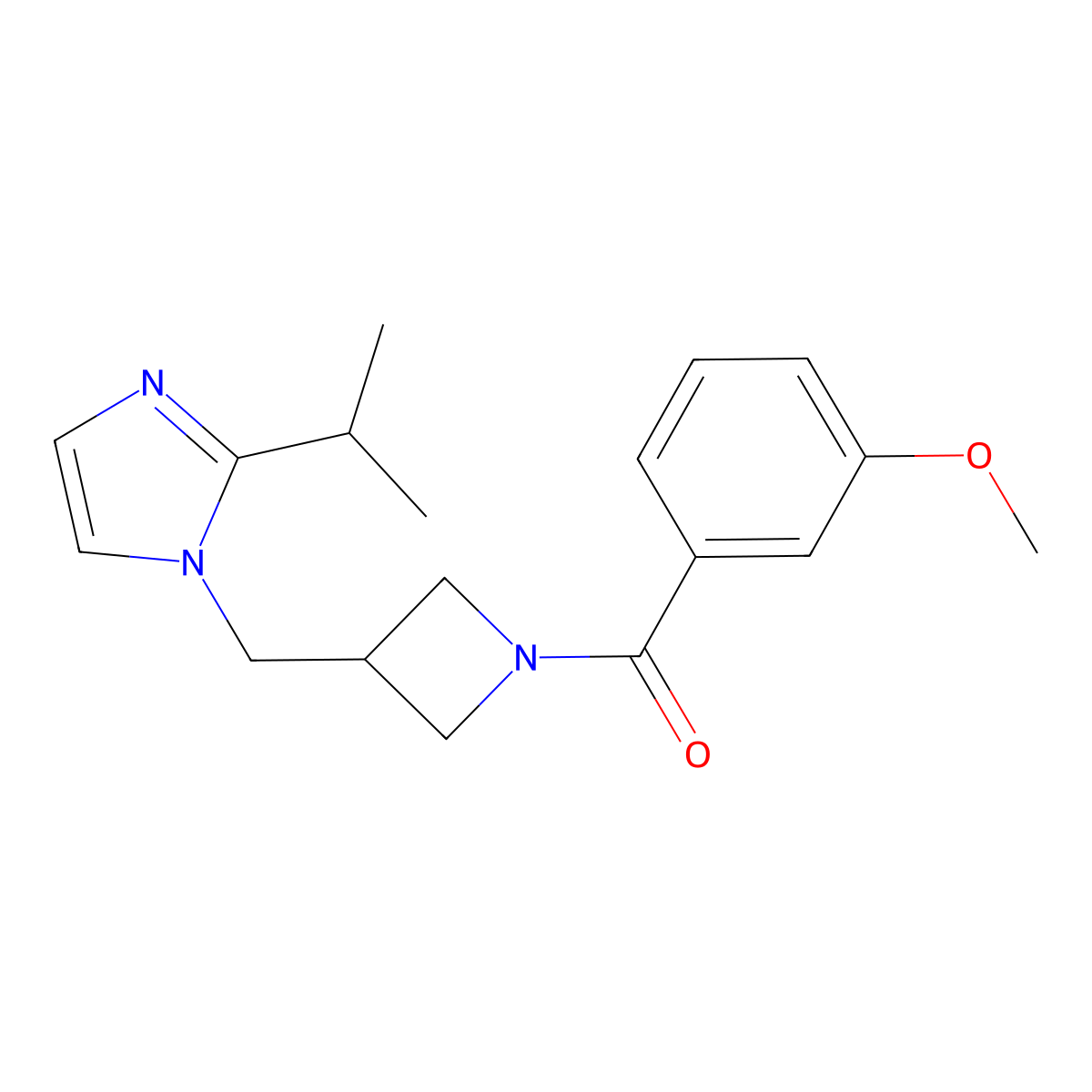 1-{[1-(3-methoxybenzoyl)azetidin-3-yl]methyl}-2-(propan-2-yl)-1H-imidazole molecular structure, CAS 2742054-98-2