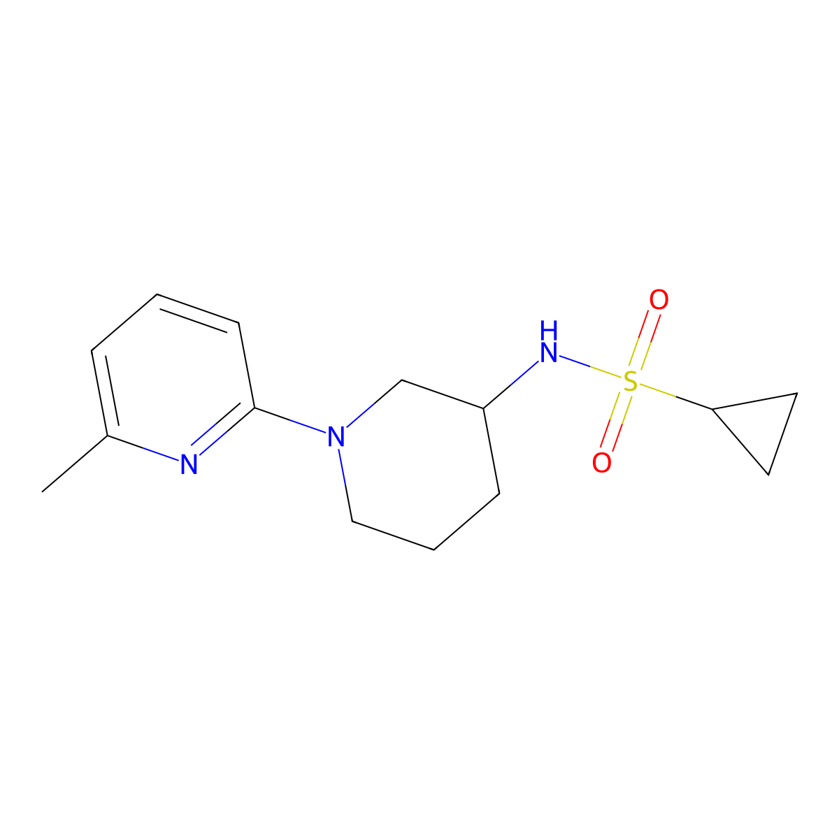 N-[1-(6-methylpyridin-2-yl)piperidin-3-yl]cyclopropanesulfonamide molecular structure, CAS 2742054-99-3