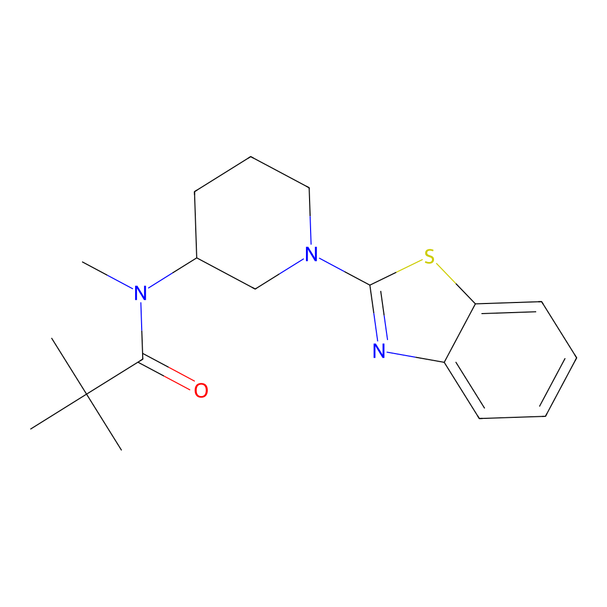 N-[1-(1,3-benzothiazol-2-yl)piperidin-3-yl]-N,2,2-trimethylpropanamide molecular structure, CAS 2742055-05-4