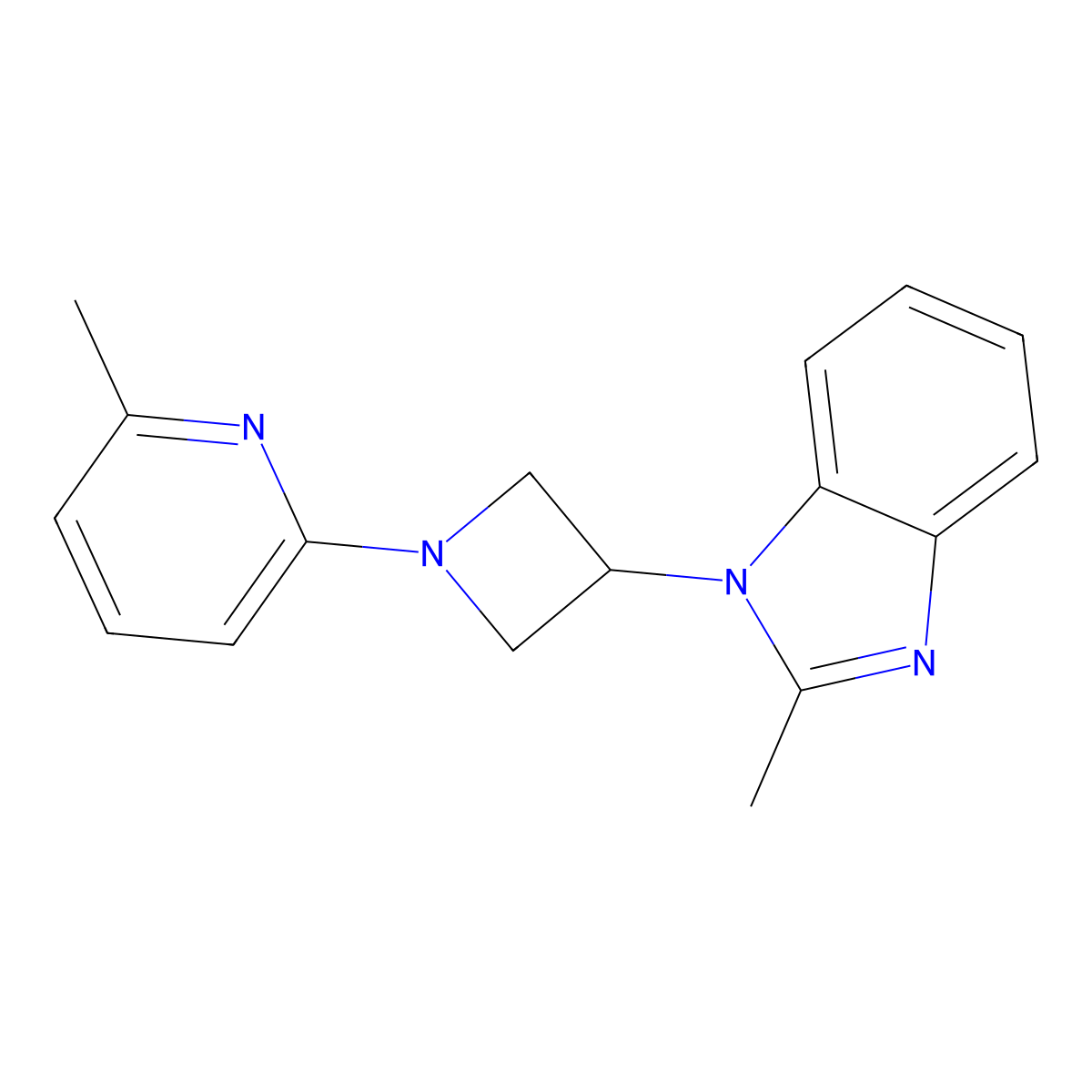 2-methyl-1-[1-(6-methylpyridin-2-yl)azetidin-3-yl]-1H-1,3-benzodiazole molecular structure, CAS 2742055-08-7