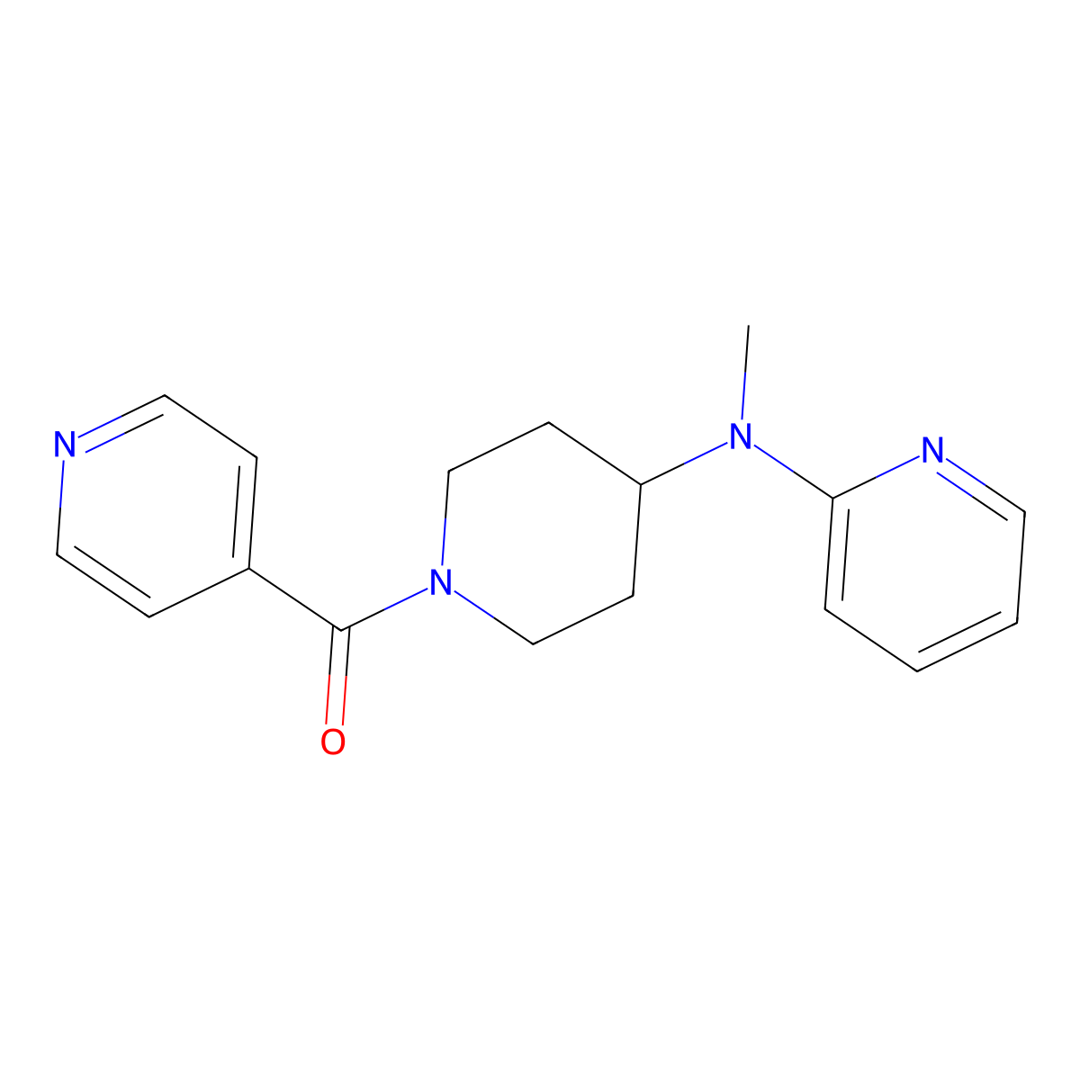 N-methyl-N-[1-(pyridine-4-carbonyl)piperidin-4-yl]pyridin-2-amine molecular structure, CAS 2742055-15-6
