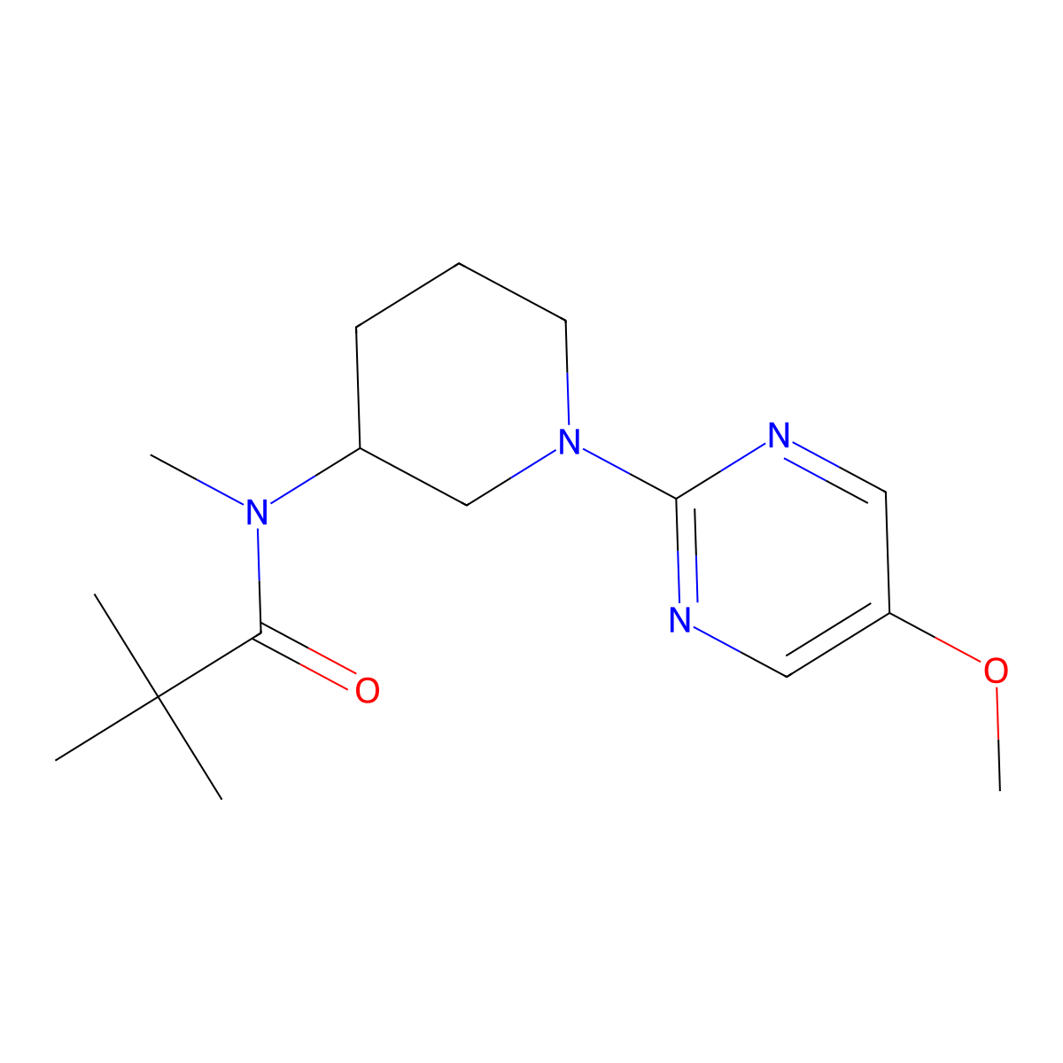 N-[1-(5-methoxypyrimidin-2-yl)piperidin-3-yl]-N,2,2-trimethylpropanamide molecular structure, CAS 2742055-18-9