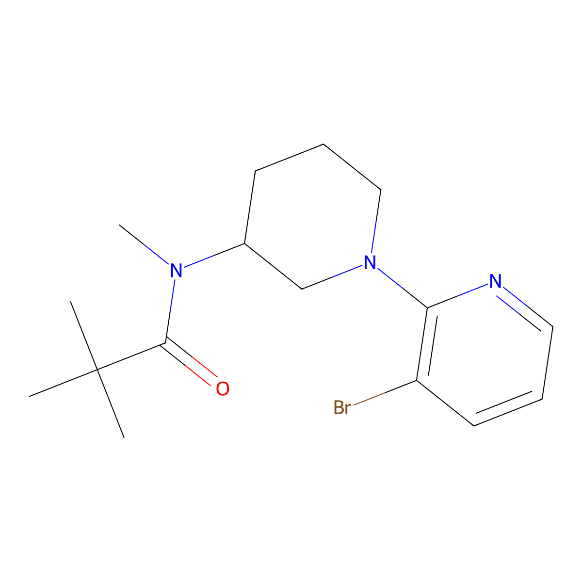N-[1-(3-bromopyridin-2-yl)piperidin-3-yl]-N,2,2-trimethylpropanamide molecular structure, CAS 2742055-52-1