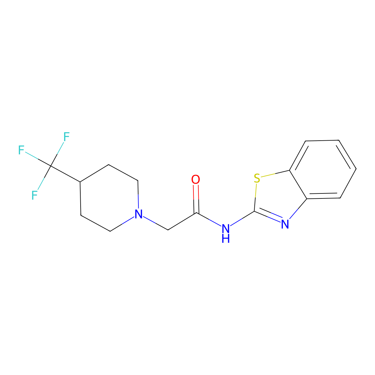 N-(1,3-benzothiazol-2-yl)-2-[4-(trifluoromethyl)piperidin-1-yl]acetamide molecular structure, CAS 2742055-62-3