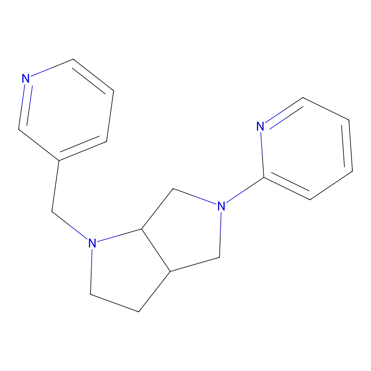 2-{1-[(Pyridin-3-yl)methyl]-octahydropyrrolo[2,3-c]pyrrol-5-yl}pyridine molecular structure, CAS 2742055-63-4
