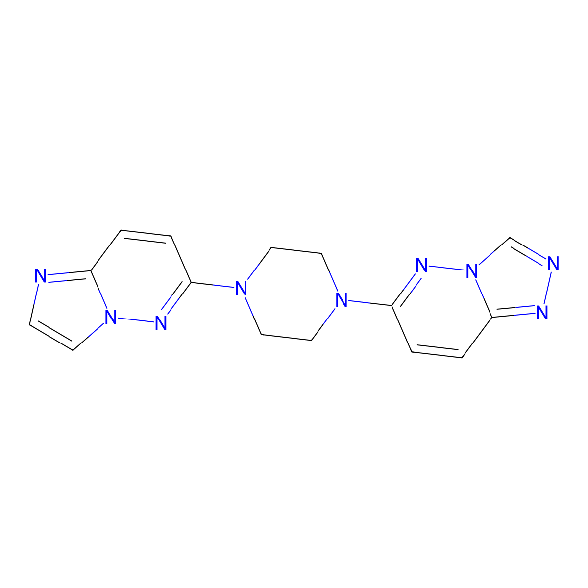 1-{Imidazo[1,2-b]pyridazin-6-yl}-4-{[1,2,4]triazolo[4,3-b]pyridazin-6-yl}piperazine molecular structure, CAS 2742055-70-3