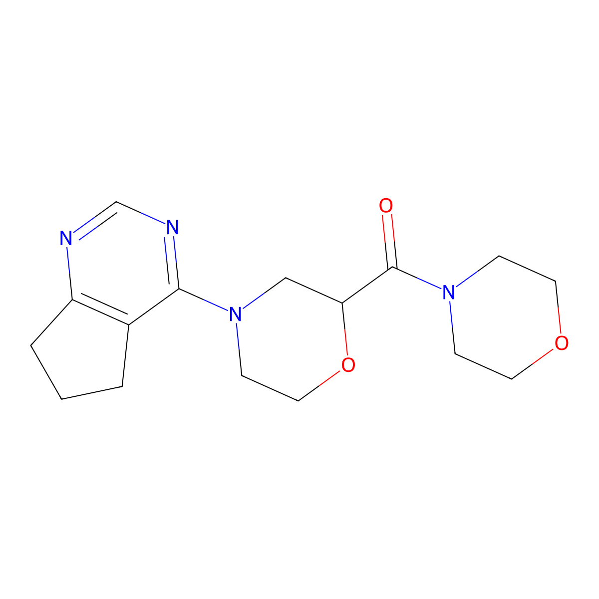 4-{5H,6H,7H-cyclopenta[d]pyrimidin-4-yl}-2-(morpholine-4-carbonyl)morpholine molecular structure, CAS 2742055-81-6