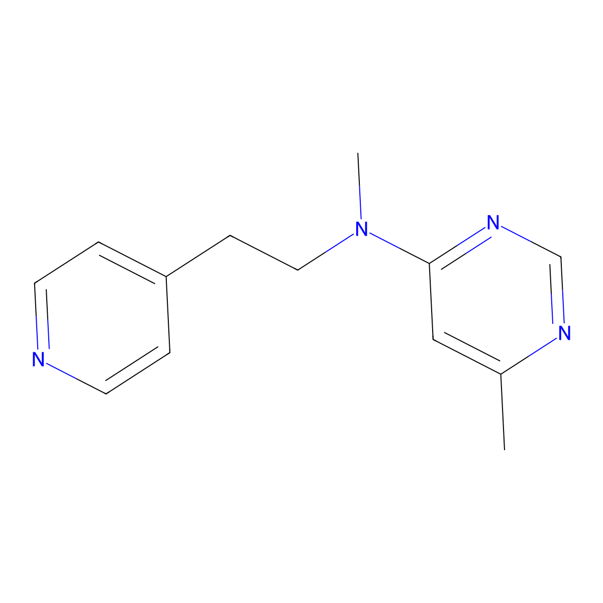 N,6-dimethyl-N-[2-(pyridin-4-yl)ethyl]pyrimidin-4-amine molecular structure, CAS 2742055-98-5
