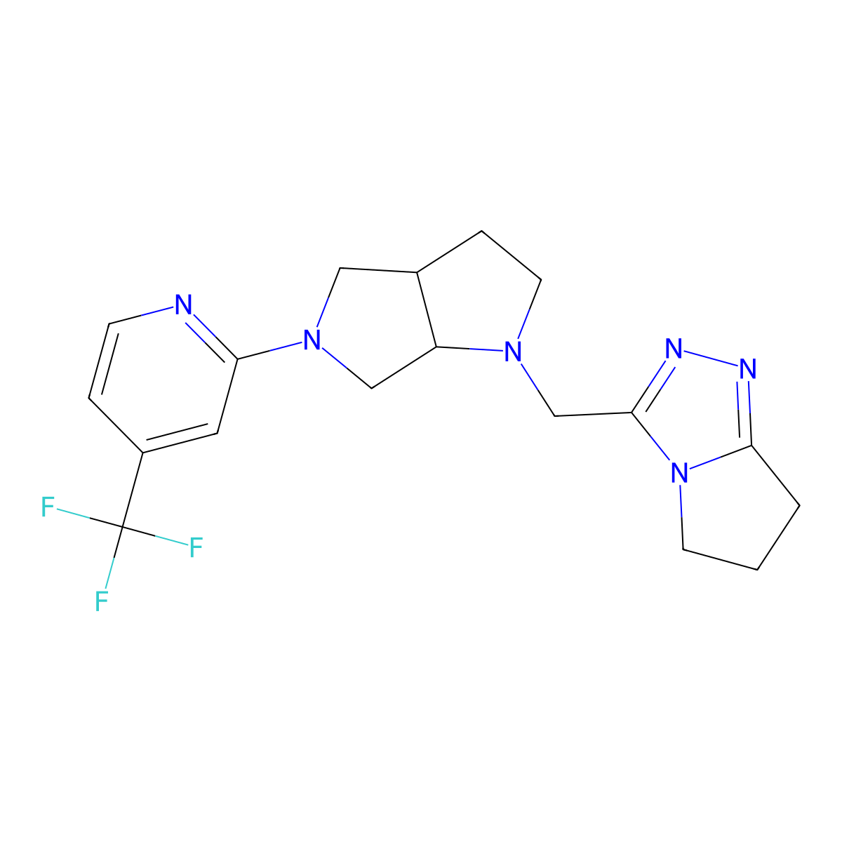 2-[1-({5H,6H,7H-pyrrolo[2,1-c][1,2,4]triazol-3-yl}methyl)-octahydropyrrolo[3,4-b]pyrrol-5-yl]-4-(trifluoromethyl)pyridine molecular structure, CAS 2742056-08-0