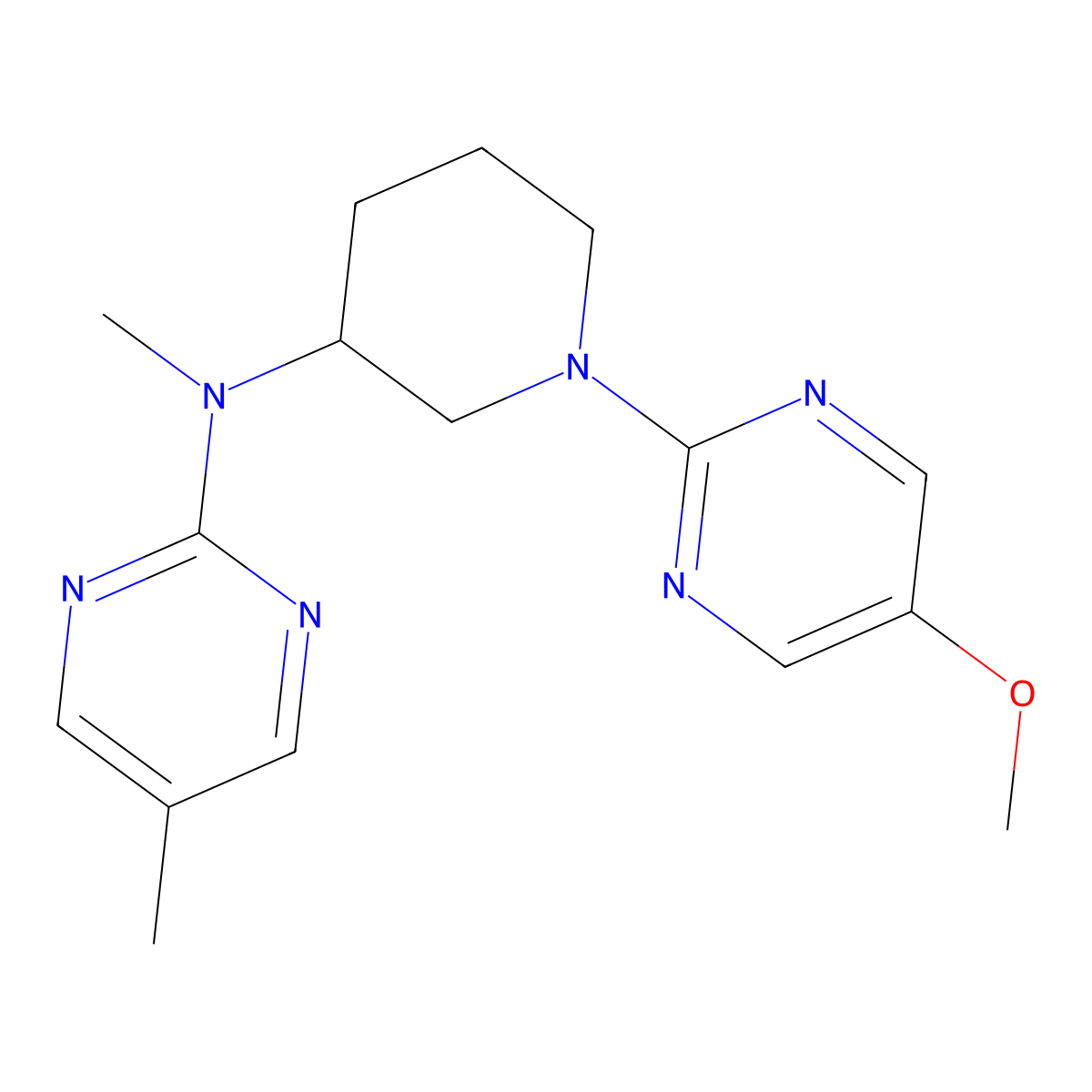 N-[1-(5-methoxypyrimidin-2-yl)piperidin-3-yl]-N,5-dimethylpyrimidin-2-amine molecular structure, CAS 2742056-09-1