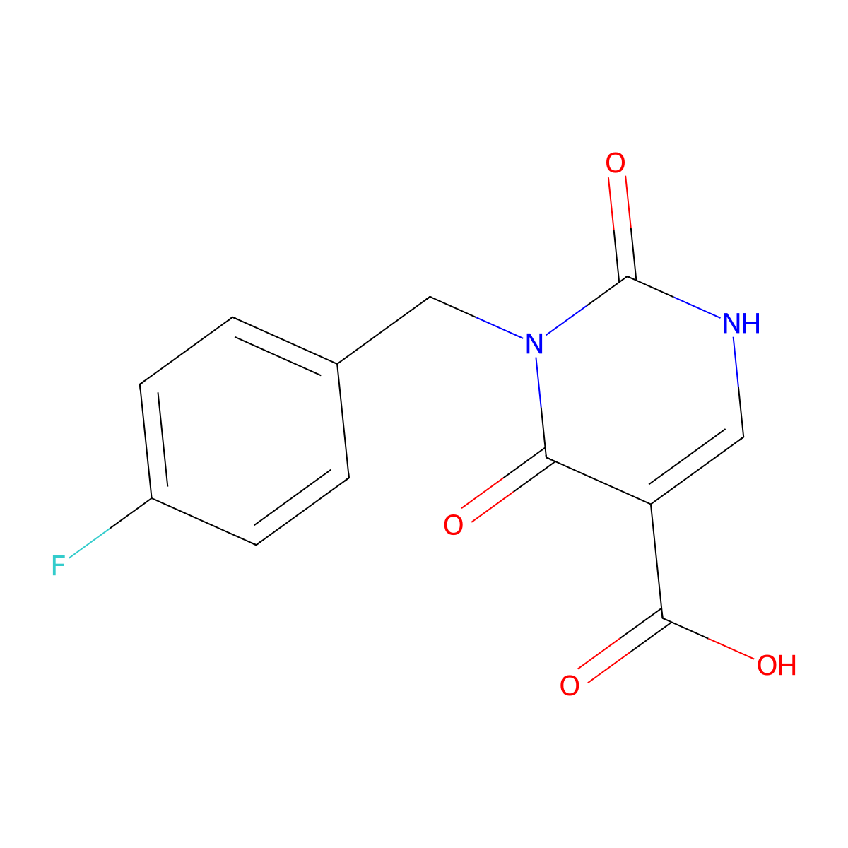 3-[(4-Fluorophenyl)methyl]-2,4-dioxo-1,2,3,4-tetrahydropyrimidine-5-carboxylic acid molecular structure, CAS 2742056-12-6