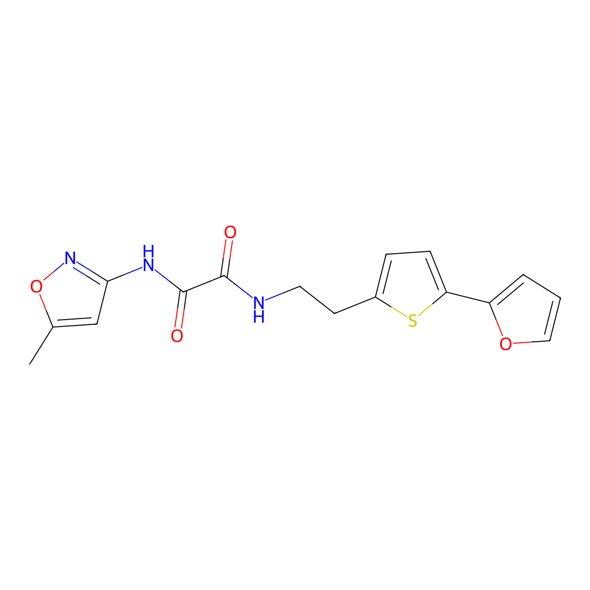 N-{2-[5-(furan-2-yl)thiophen-2-yl]ethyl}-N'-(5-methyl-1,2-oxazol-3-yl)ethanediamide molecular structure, CAS 2742056-24-0
