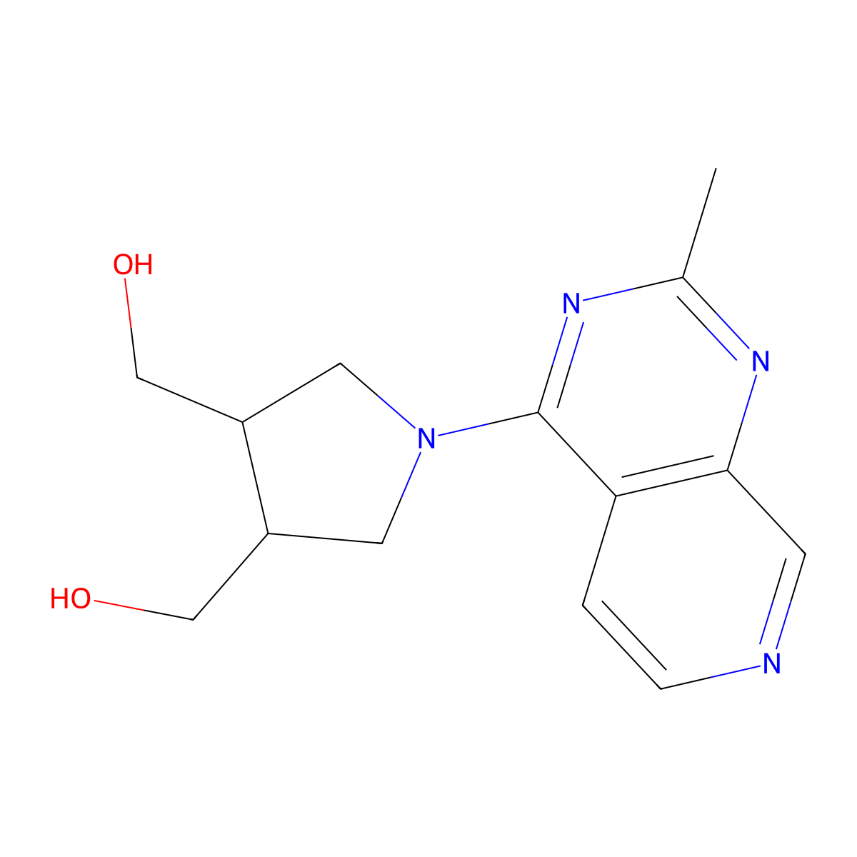 [4-(Hydroxymethyl)-1-{2-methylpyrido[3,4-d]pyrimidin-4-yl}pyrrolidin-3-yl]methanol molecular structure, CAS 2742056-26-2