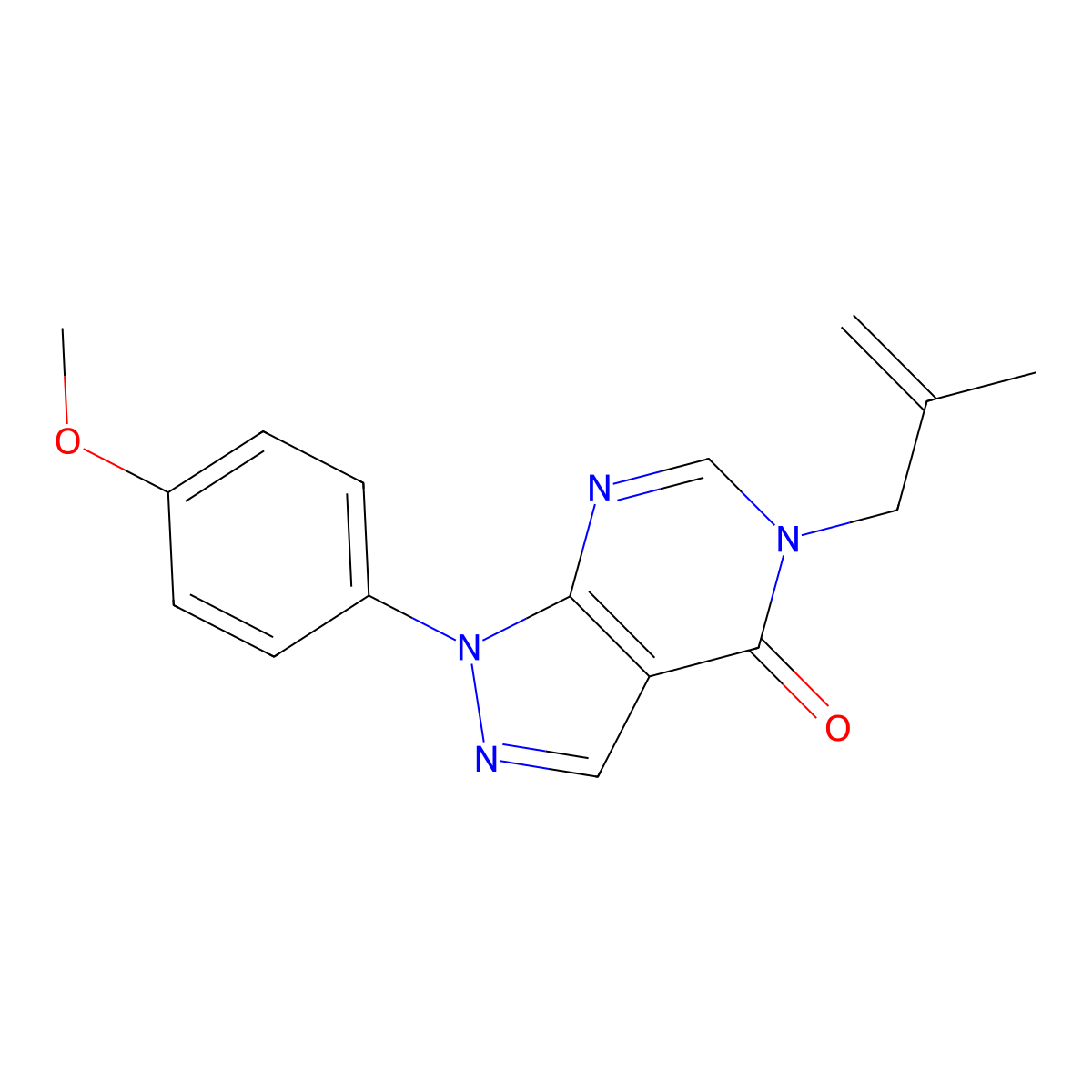 1-(4-methoxyphenyl)-5-(2-methylprop-2-en-1-yl)-1H,4H,5H-pyrazolo[3,4-d]pyrimidin-4-one molecular structure, CAS 2742056-35-3