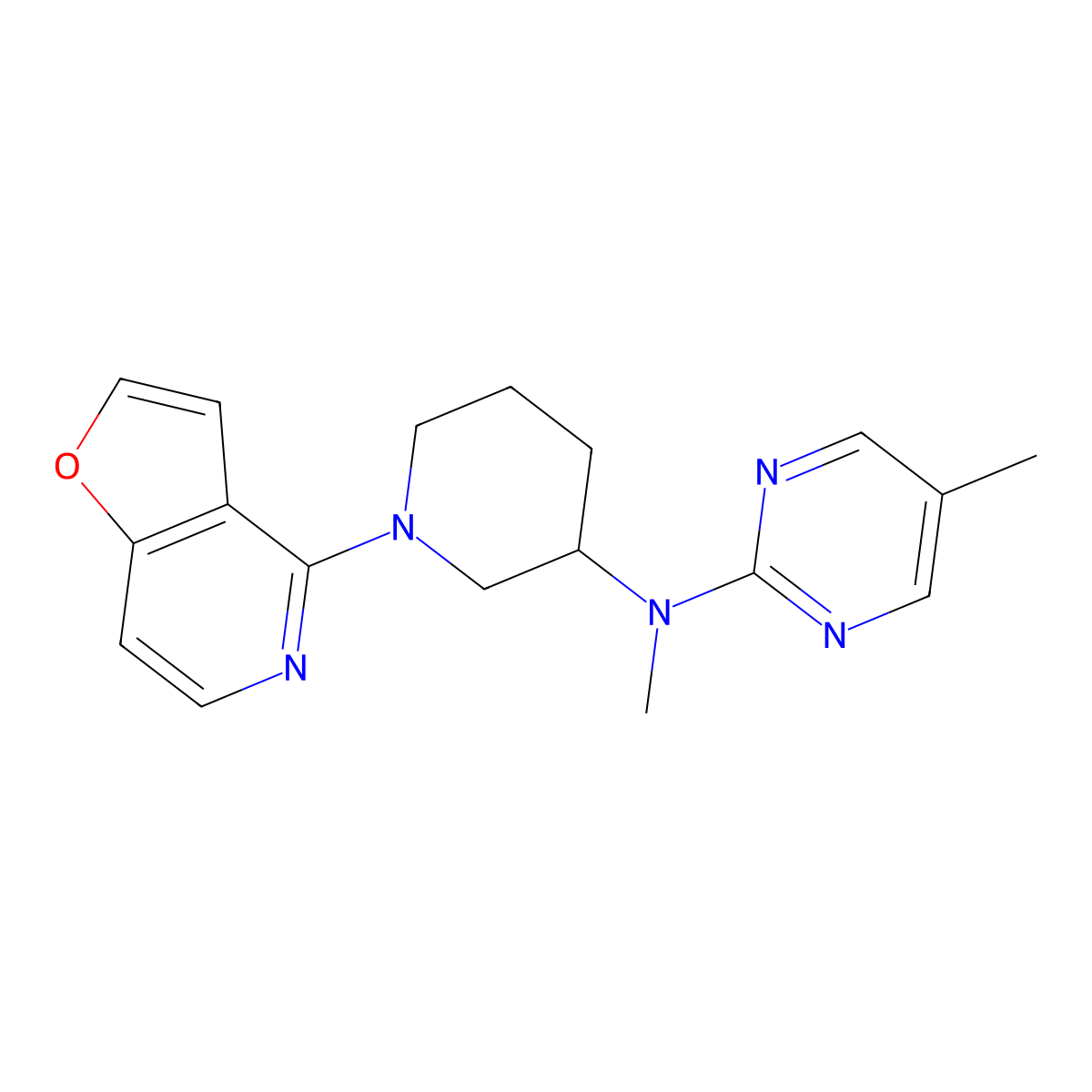 N-(1-{furo[3,2-c]pyridin-4-yl}piperidin-3-yl)-N,5-dimethylpyrimidin-2-amine molecular structure, CAS 2742056-41-1
