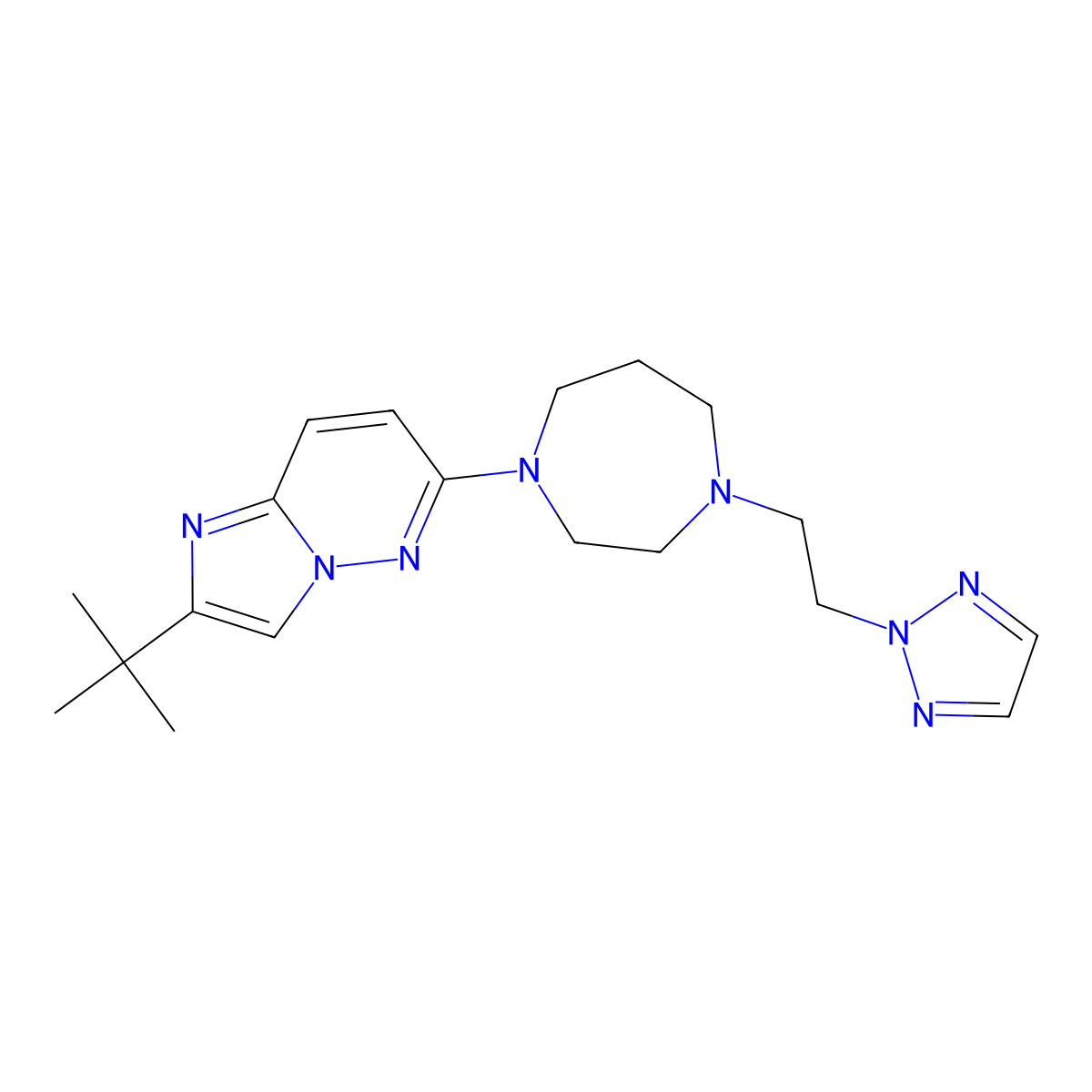 1-{2-tert-butylimidazo[1,2-b]pyridazin-6-yl}-4-[2-(2H-1,2,3-triazol-2-yl)ethyl]-1,4-diazepane molecular structure, CAS 2742056-45-5