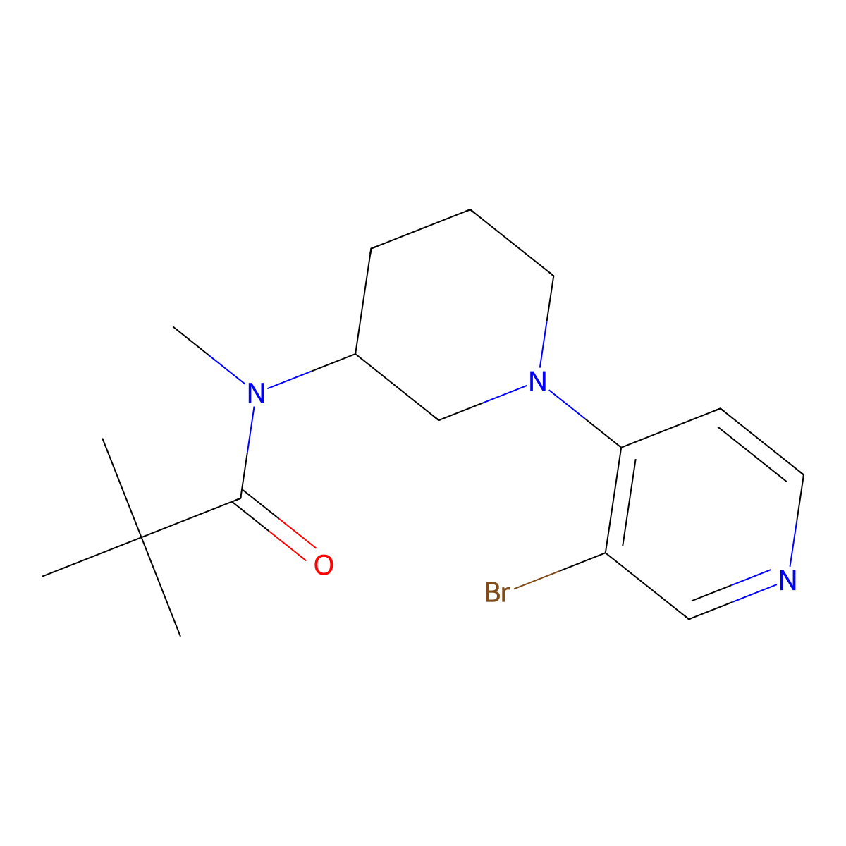 N-[1-(3-bromopyridin-4-yl)piperidin-3-yl]-N,2,2-trimethylpropanamide molecular structure, CAS 2742056-47-7