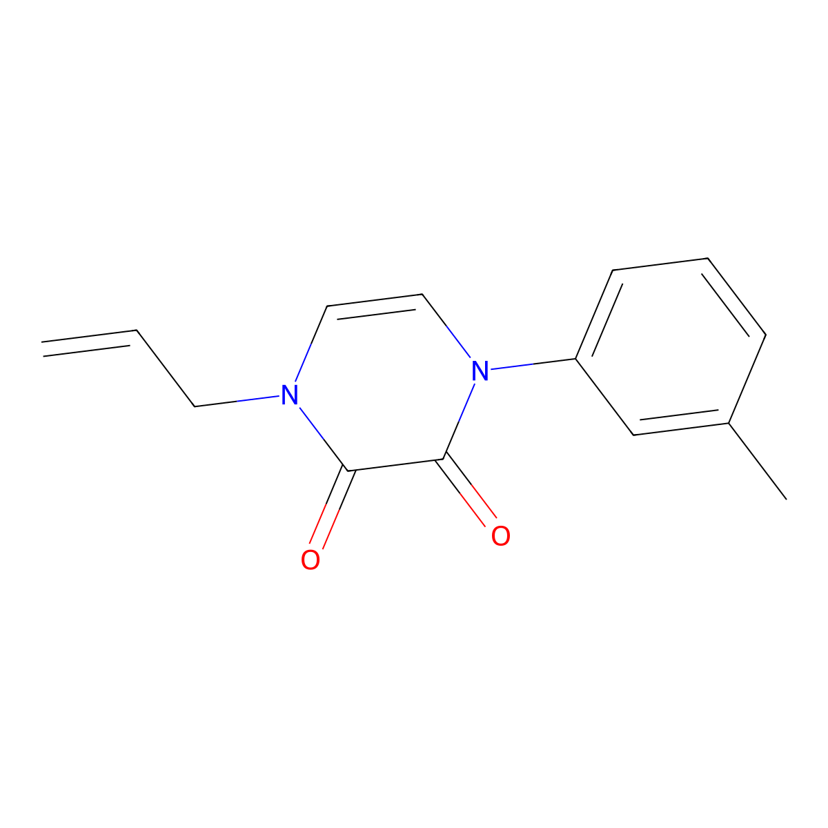 1-(3-Methylphenyl)-4-(prop-2-en-1-yl)-1,2,3,4-tetrahydropyrazine-2,3-dione molecular structure, CAS 2742056-52-4