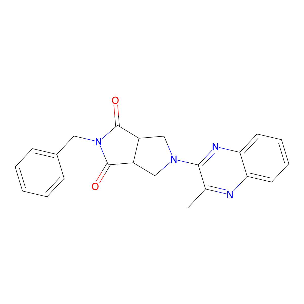 2-Benzyl-5-(3-methylquinoxalin-2-yl)-octahydropyrrolo[3,4-c]pyrrole-1,3-dione molecular structure, CAS 2742056-57-9