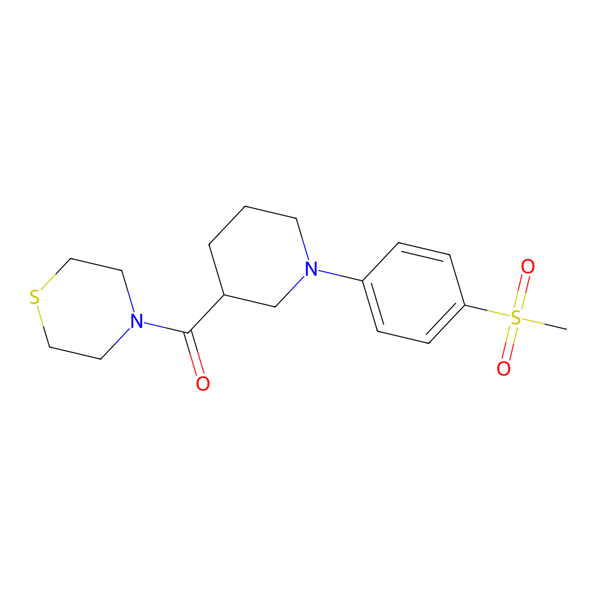 4-[1-(4-Methanesulfonylphenyl)piperidine-3-carbonyl]thiomorpholine molecular structure, CAS 2742056-65-9