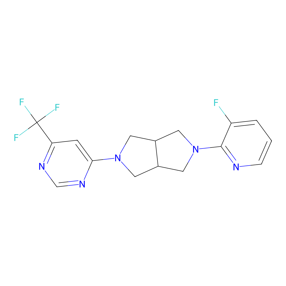 4-[5-(3-Fluoropyridin-2-yl)-octahydropyrrolo[3,4-c]pyrrol-2-yl]-6-(trifluoromethyl)pyrimidine molecular structure, CAS 2742056-76-2