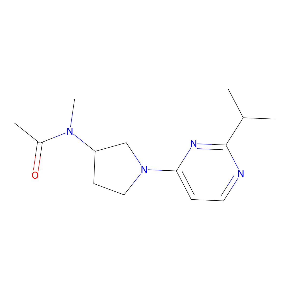 N-methyl-N-{1-[2-(propan-2-yl)pyrimidin-4-yl]pyrrolidin-3-yl}acetamide molecular structure, CAS 2742056-77-3