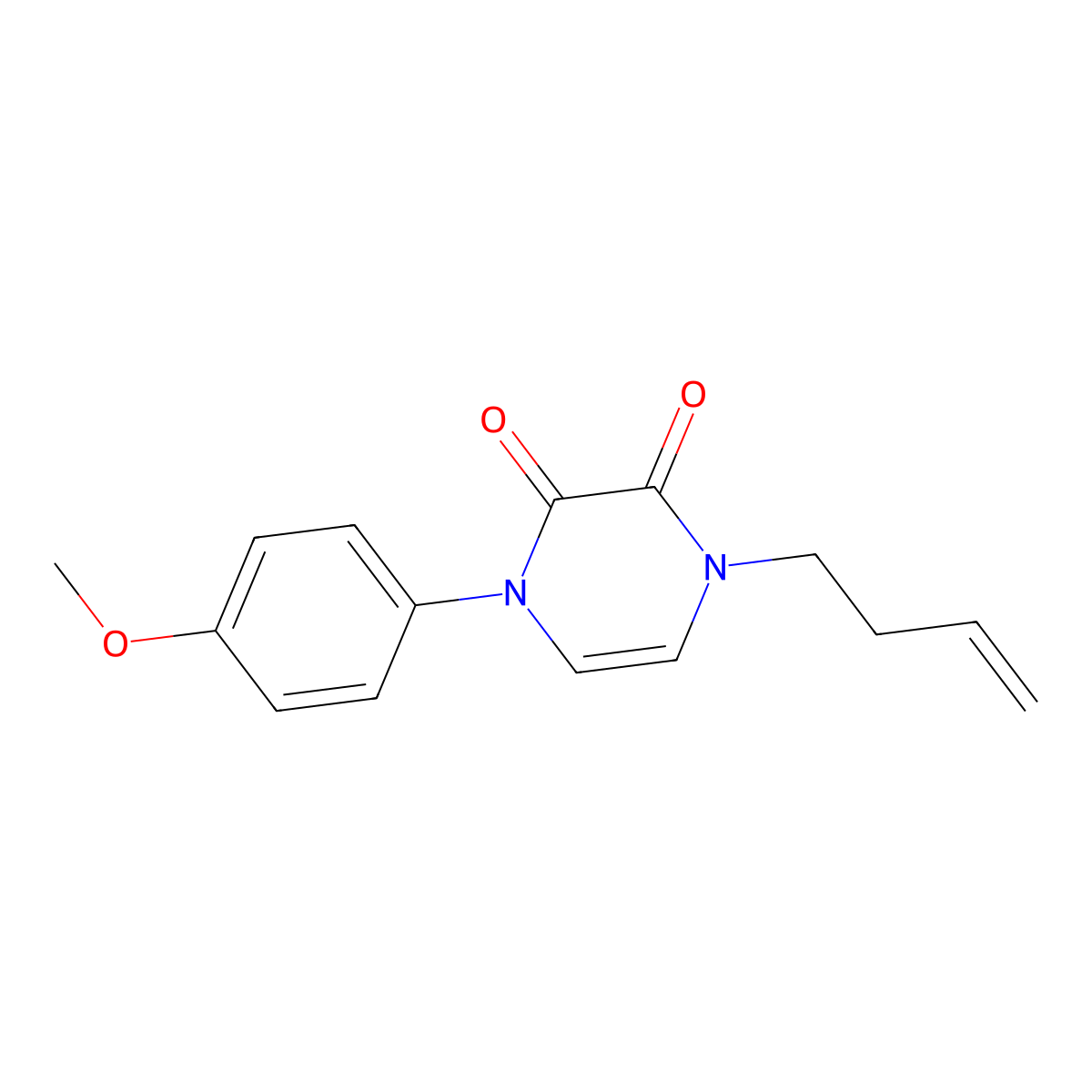 1-(But-3-en-1-yl)-4-(4-methoxyphenyl)-1,2,3,4-tetrahydropyrazine-2,3-dione molecular structure, CAS 2742056-87-5