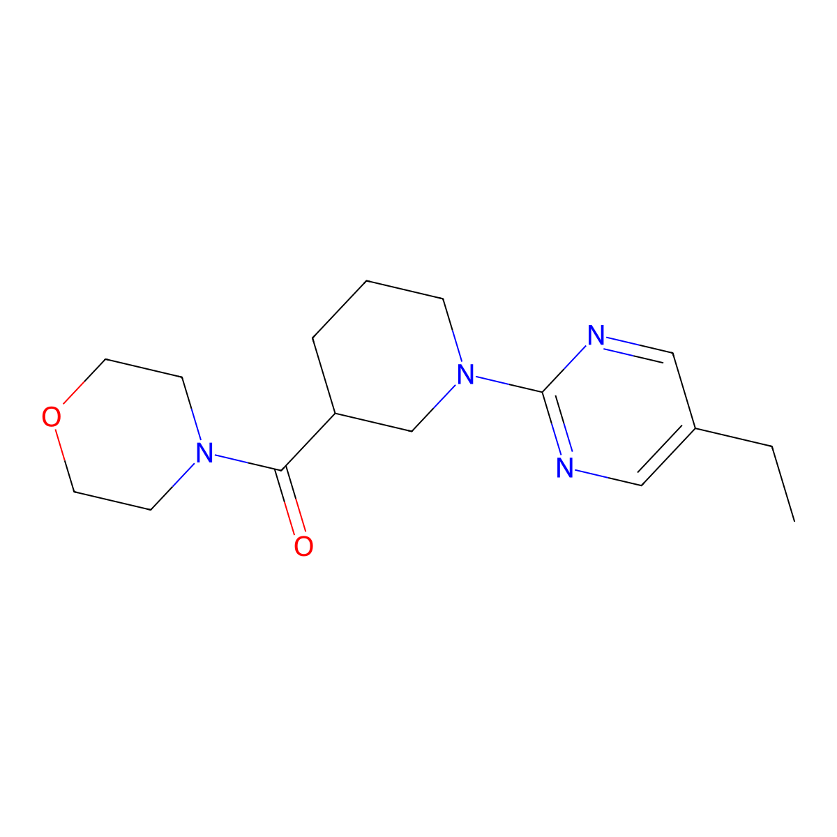 4-[1-(5-Ethylpyrimidin-2-yl)piperidine-3-carbonyl]morpholine molecular structure, CAS 2742056-95-5