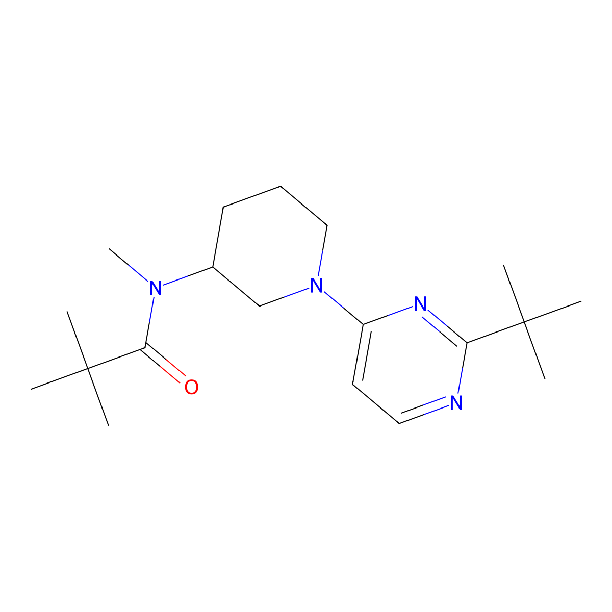 N-[1-(2-tert-butylpyrimidin-4-yl)piperidin-3-yl]-N,2,2-trimethylpropanamide molecular structure, CAS 2742057-04-9