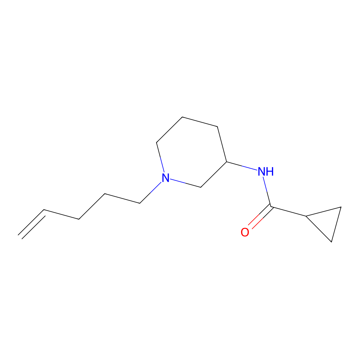 N-[1-(pent-4-en-1-yl)piperidin-3-yl]cyclopropanecarboxamide molecular structure, CAS 2742057-09-4
