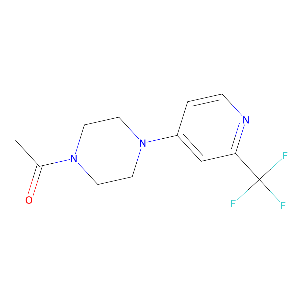 1-{4-[2-(Trifluoromethyl)pyridin-4-yl]piperazin-1-yl}ethan-1-one molecular structure, CAS 2742057-18-5