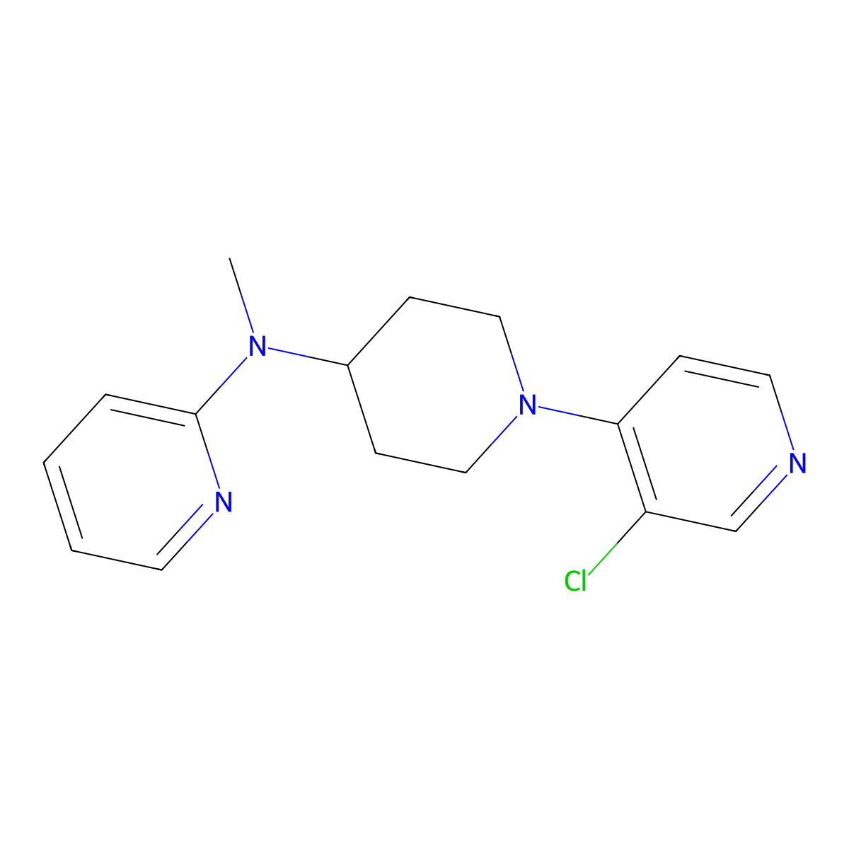 N-[1-(3-chloropyridin-4-yl)piperidin-4-yl]-N-methylpyridin-2-amine molecular structure, CAS 2742057-21-0