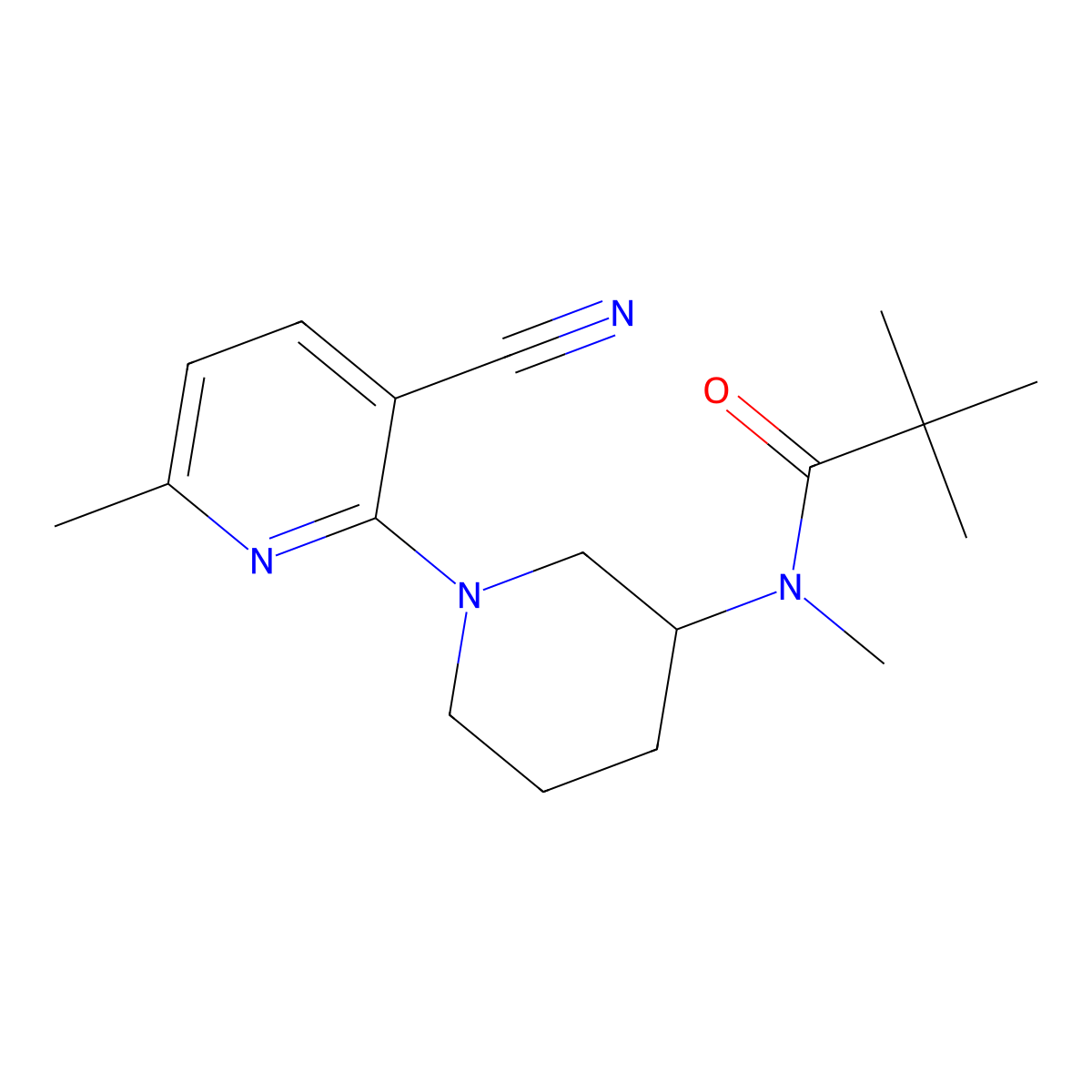 N-[1-(3-cyano-6-methylpyridin-2-yl)piperidin-3-yl]-N,2,2-trimethylpropanamide molecular structure, CAS 2742057-32-3