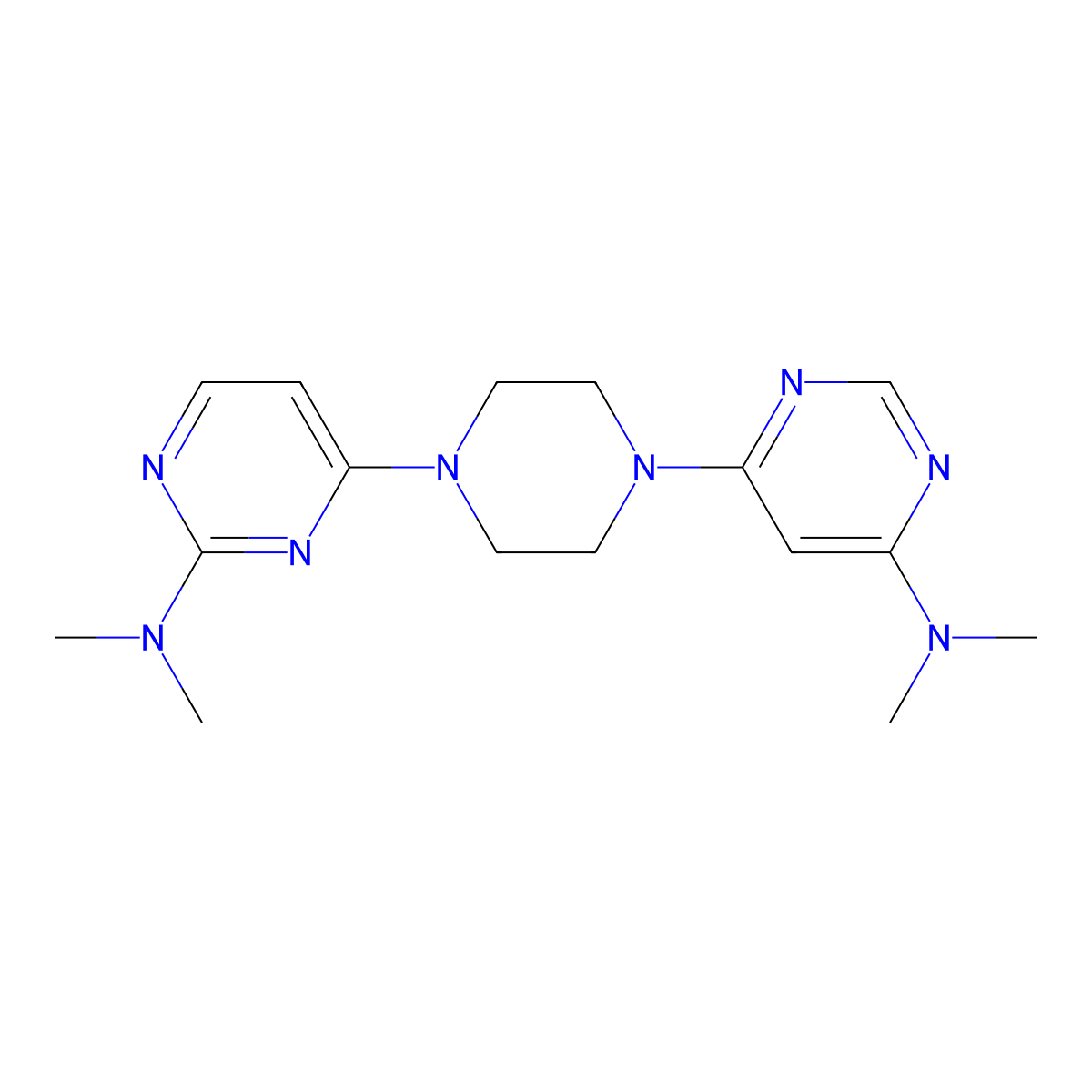4-{4-[6-(dimethylamino)pyrimidin-4-yl]piperazin-1-yl}-N,N-dimethylpyrimidin-2-amine molecular structure, CAS 2742057-38-9
