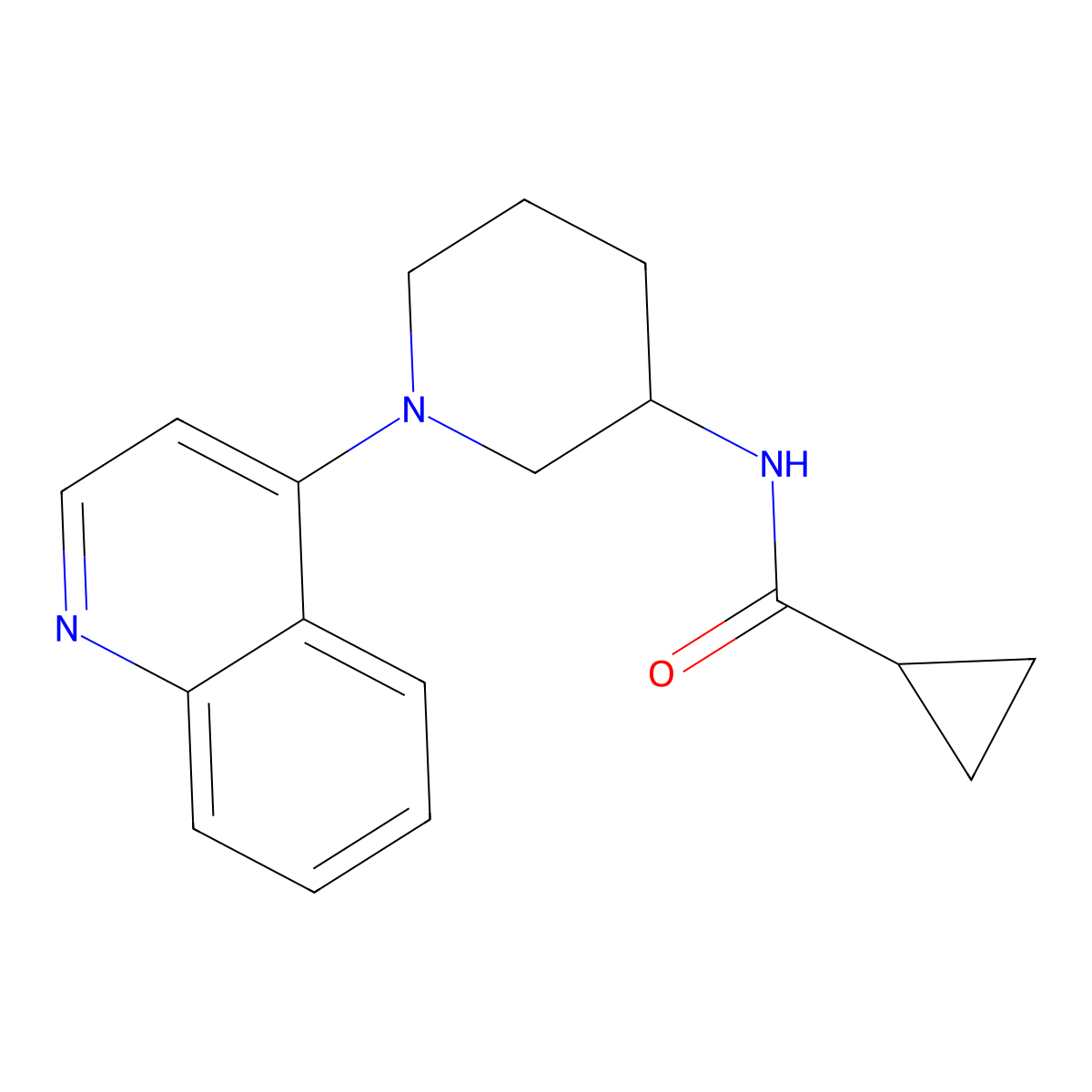 N-[1-(quinolin-4-yl)piperidin-3-yl]cyclopropanecarboxamide molecular structure, CAS 2742057-45-8