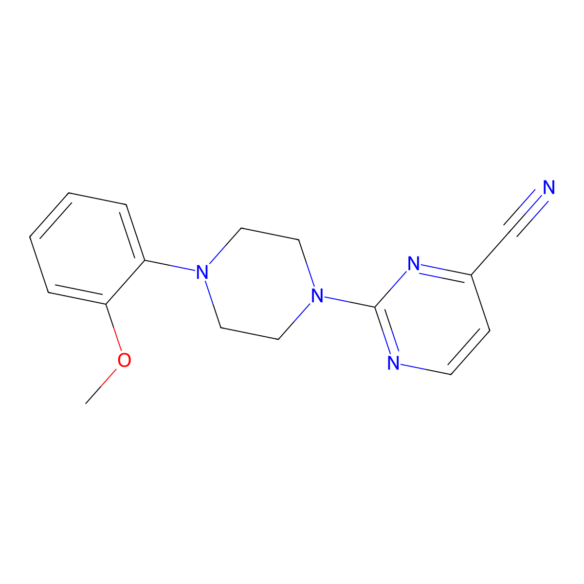 2-[4-(2-Methoxyphenyl)piperazin-1-yl]pyrimidine-4-carbonitrile molecular structure, CAS 2742057-69-6