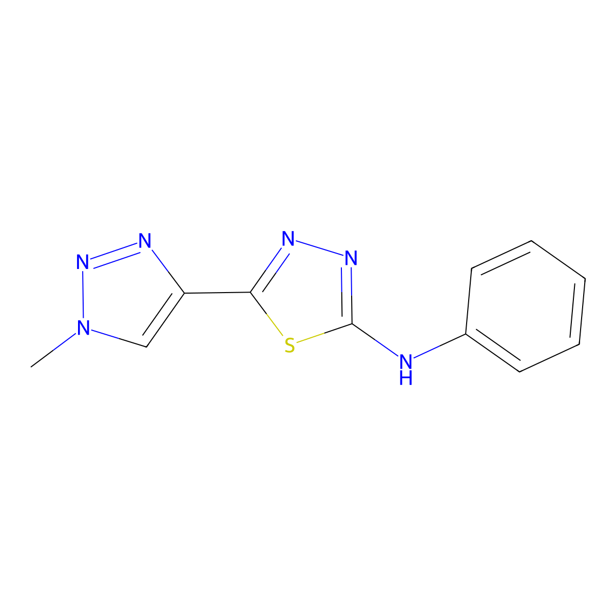 5-(1-methyl-1H-1,2,3-triazol-4-yl)-N-phenyl-1,3,4-thiadiazol-2-amine molecular structure, CAS 2742057-76-5