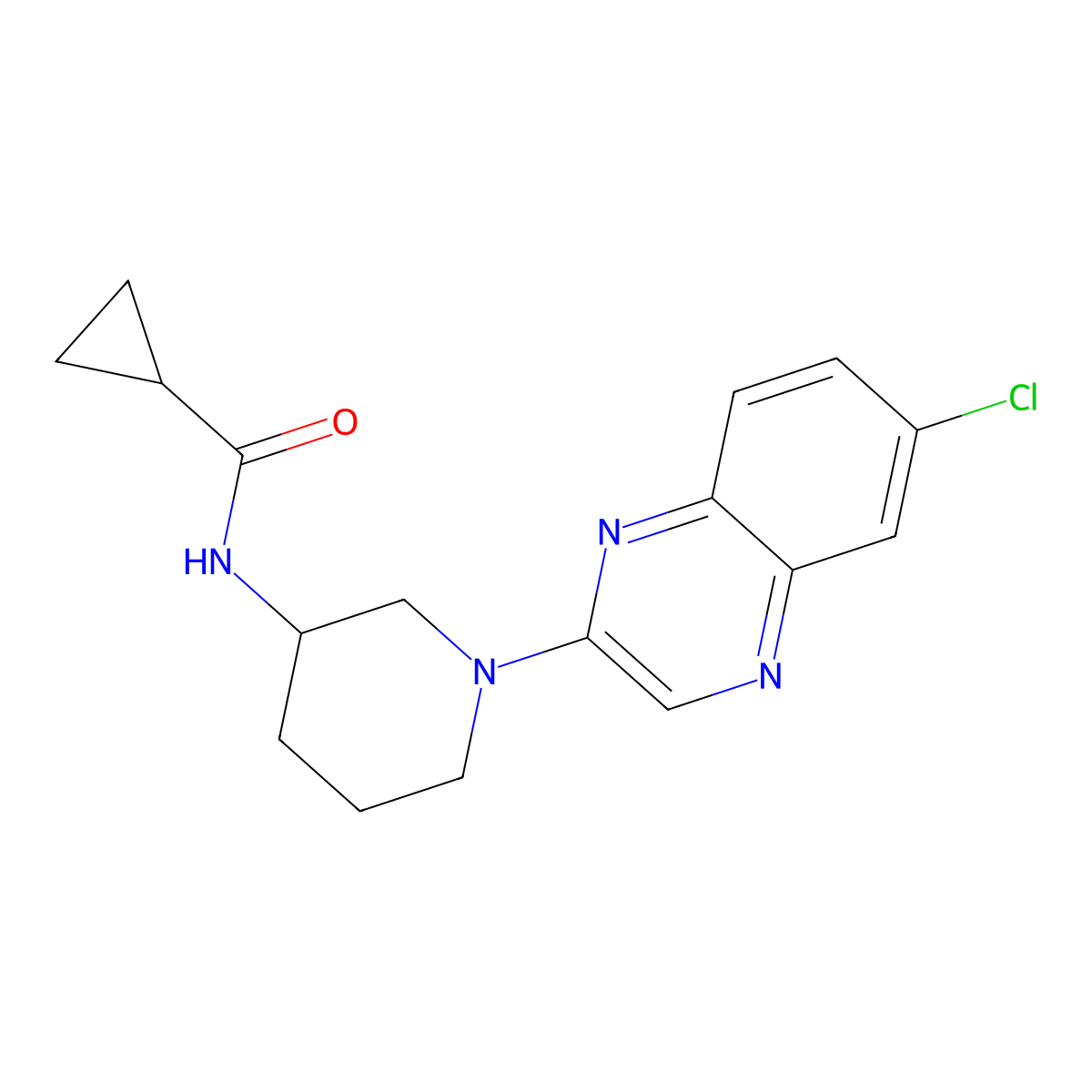 N-[1-(6-chloroquinoxalin-2-yl)piperidin-3-yl]cyclopropanecarboxamide molecular structure, CAS 2742057-81-2