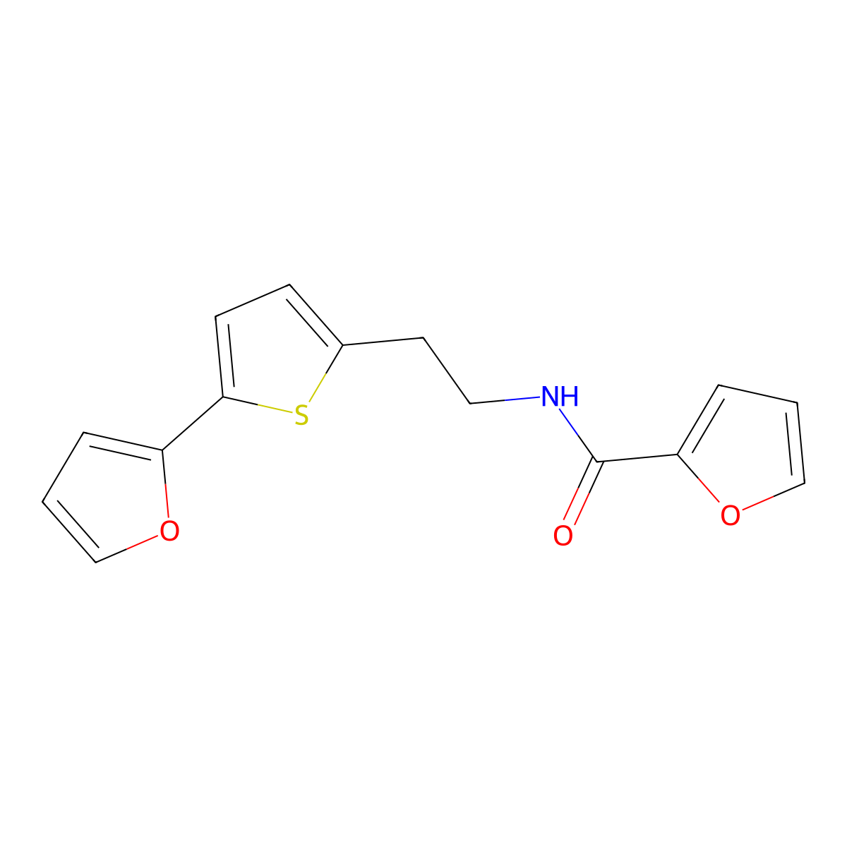 N-{2-[5-(furan-2-yl)thiophen-2-yl]ethyl}furan-2-carboxamide molecular structure, CAS 2742057-93-6