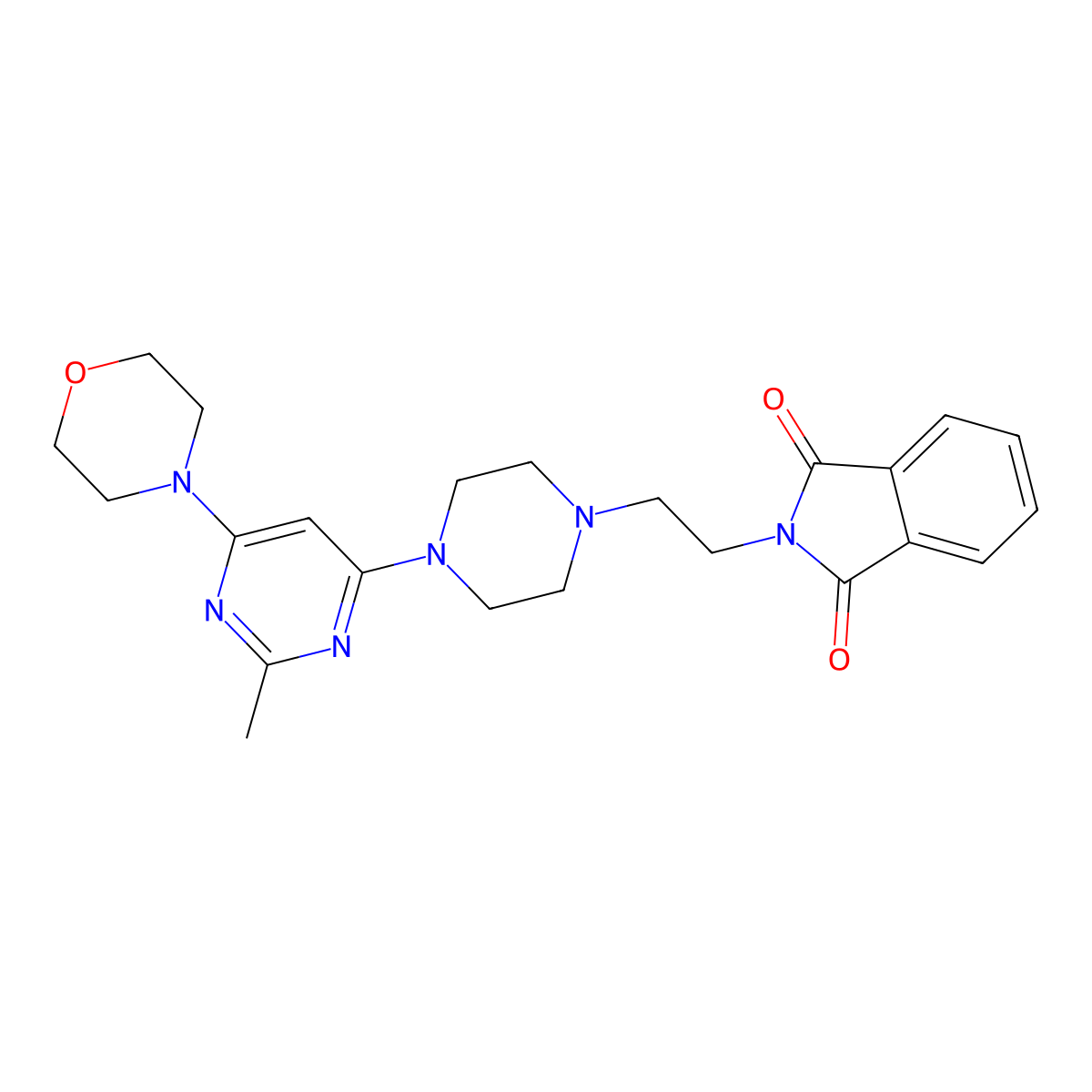 2-(2-{4-[2-methyl-6-(morpholin-4-yl)pyrimidin-4-yl]piperazin-1-yl}ethyl)-2,3-dihydro-1H-isoindole-1,3-dione molecular structure, CAS 2742057-95-8