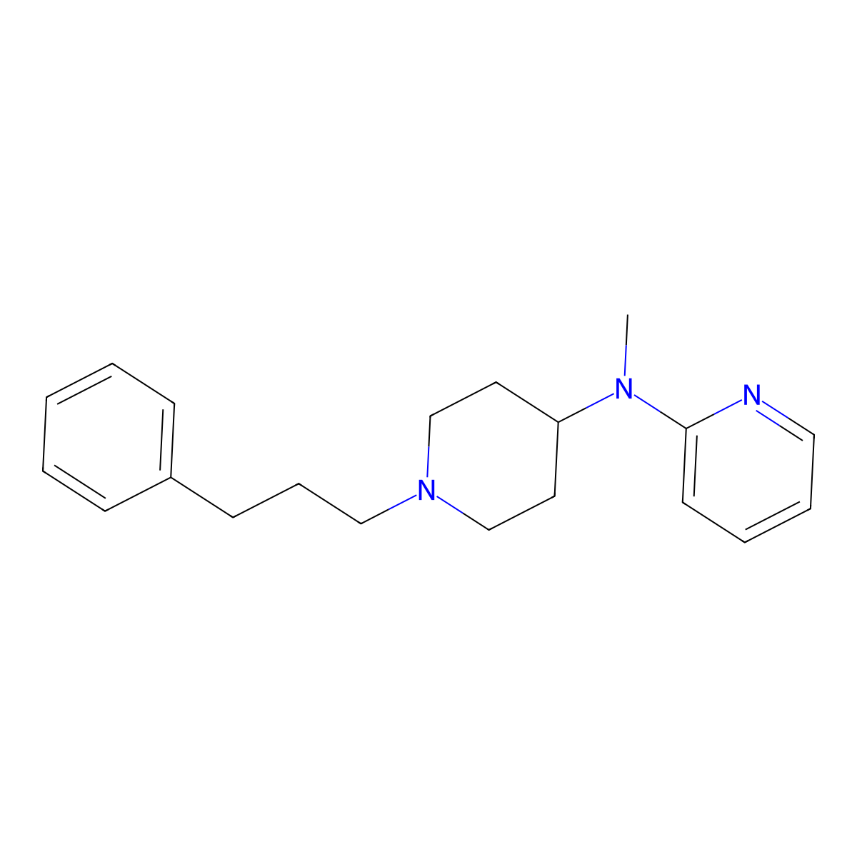 N-methyl-N-[1-(3-phenylpropyl)piperidin-4-yl]pyridin-2-amine molecular structure, CAS 2742058-02-0